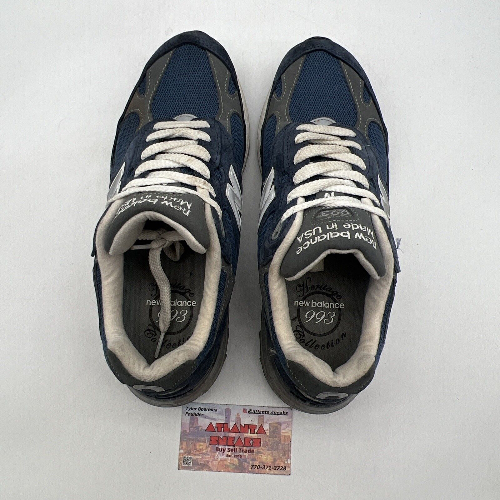 Size 9 - New Balance 993 Navy White Navy Grey Suede (MR993NV)