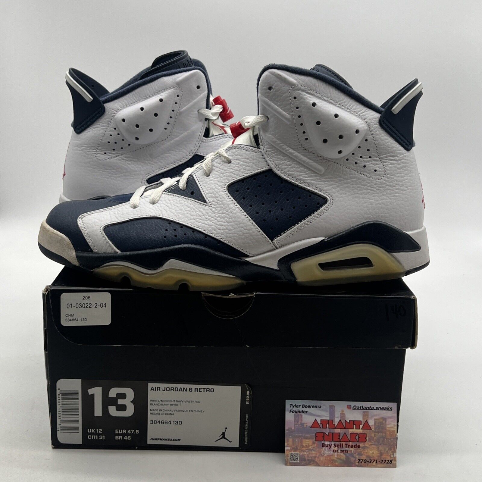 Size 13 - Air Jordan 6 Retro 2012 Olympic (384664-130)