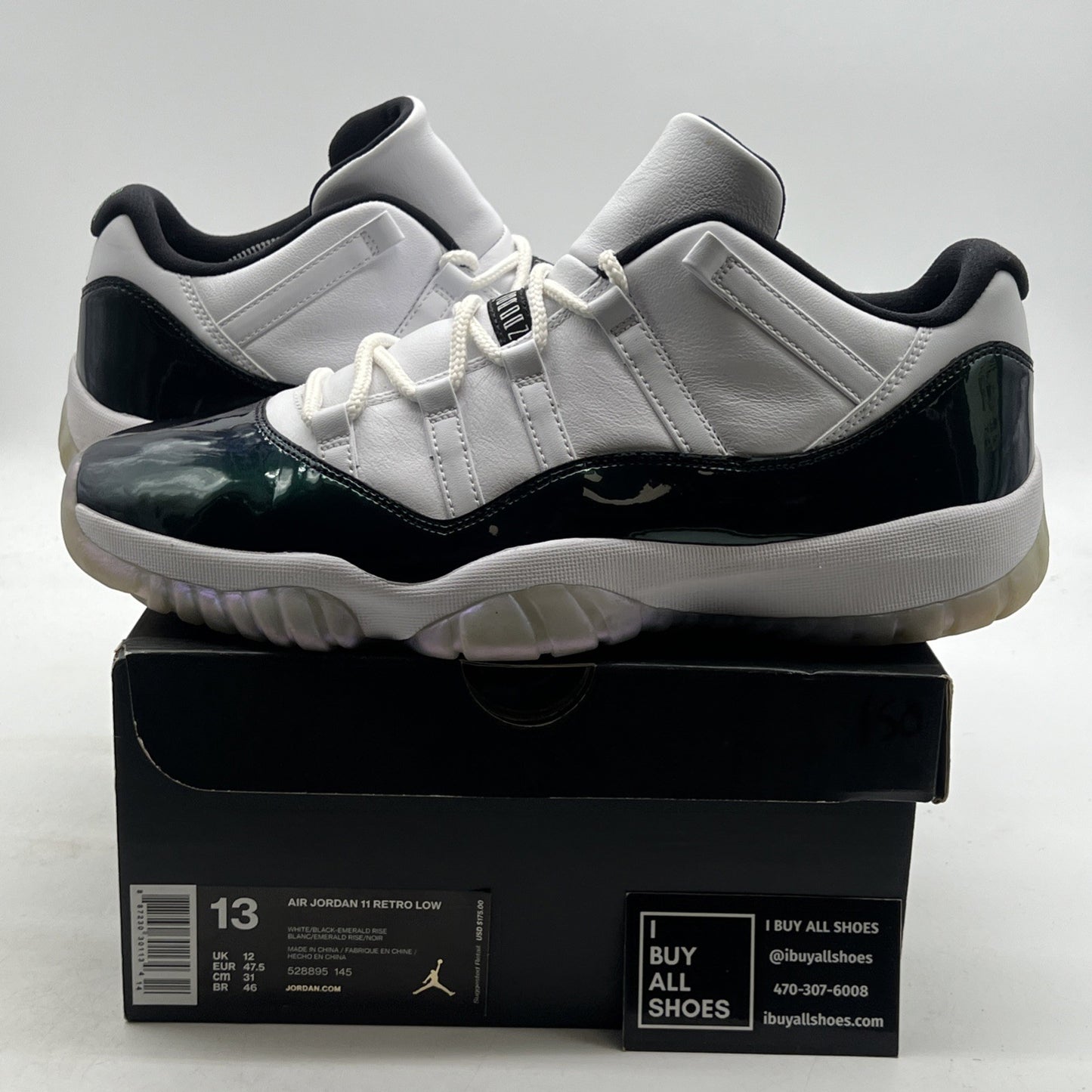 Size 13 - Air Jordan 11 Retro Low Emerald (528895-145)