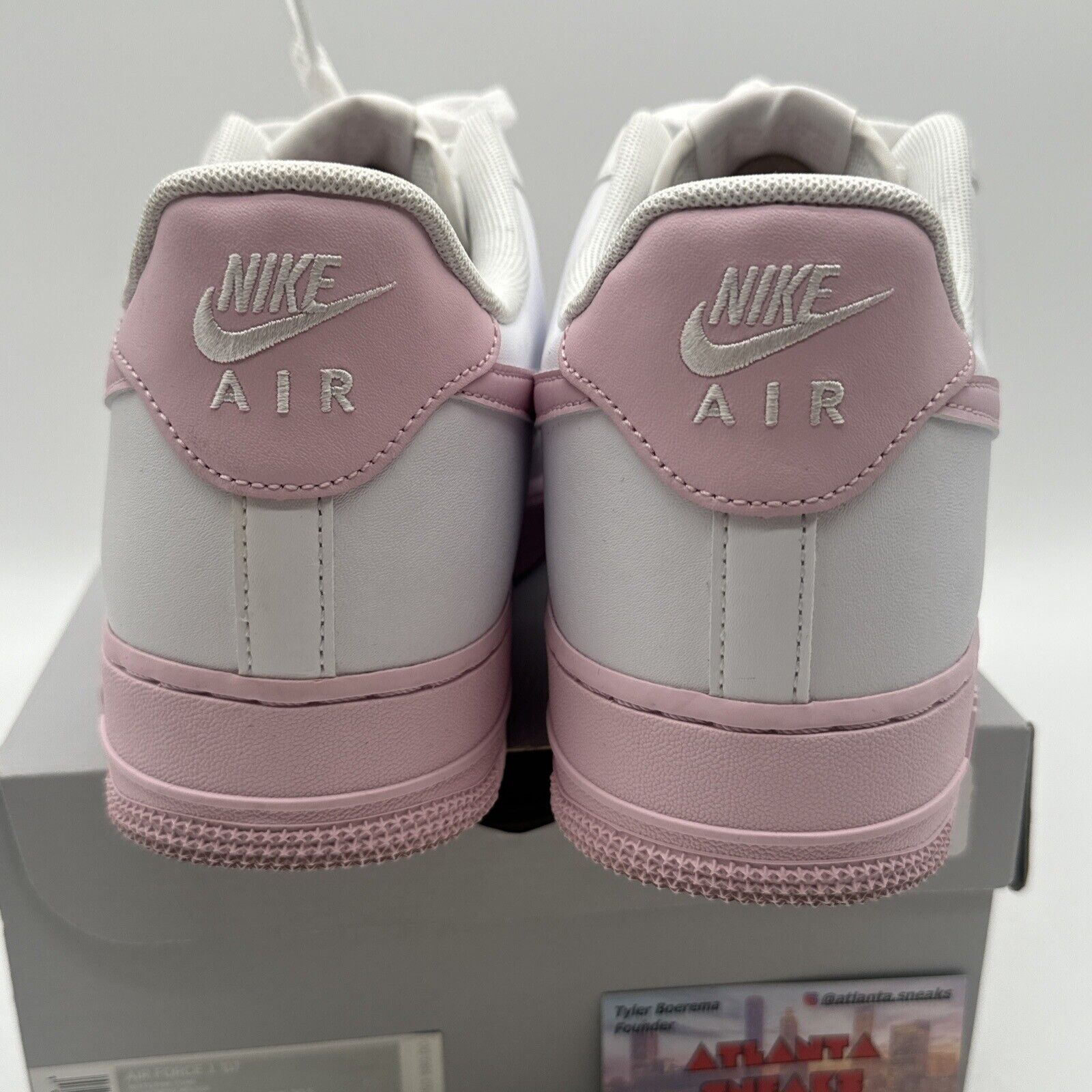 Size 11.5 - Nike Air Force 1 '07 Low White Pink Sole Leather Easter Rare Colorwa