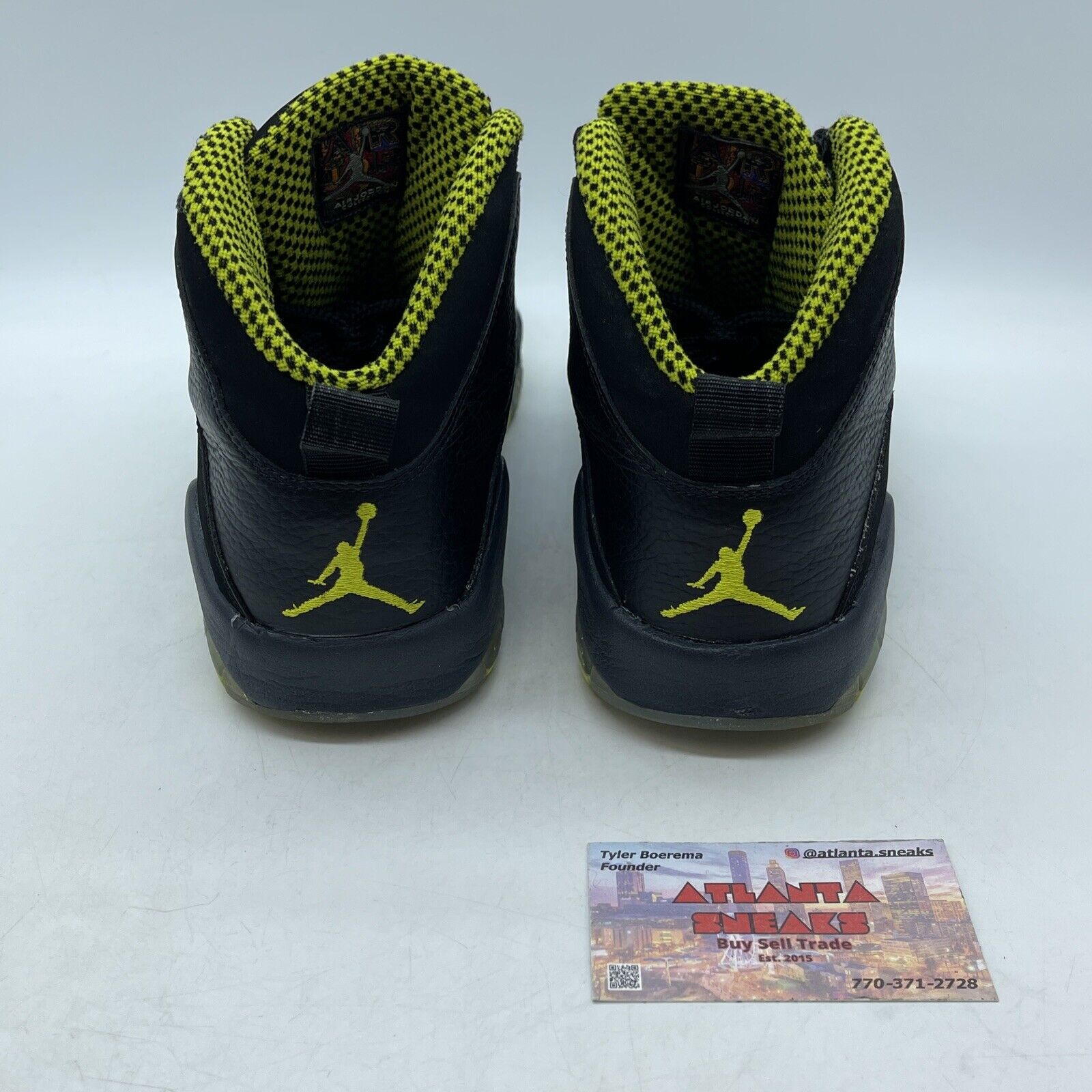 Size 9 - Air Jordan 10 Retro Venom Black Neon Yellow Suede Leather (310805-033)