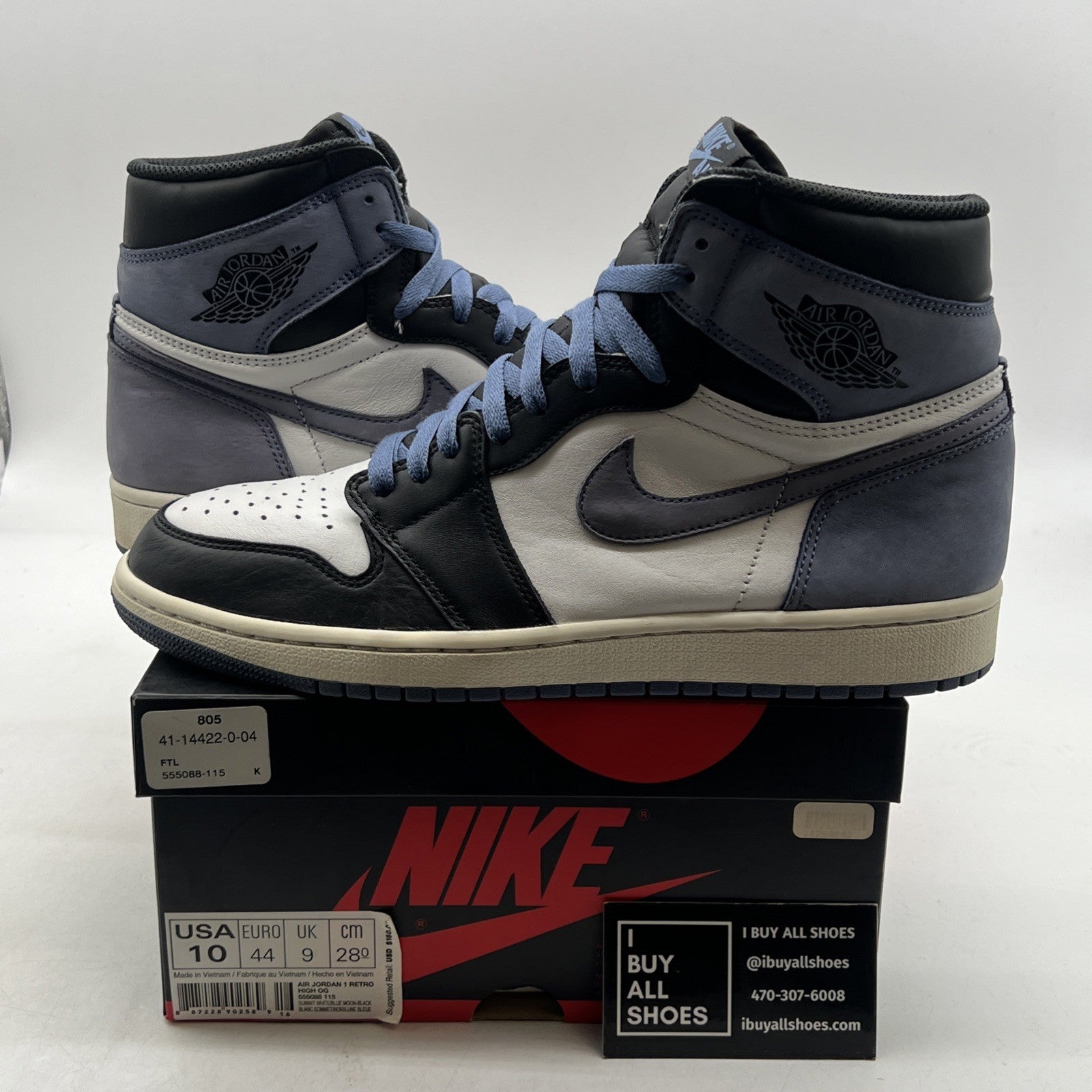 Size 10 - Air Jordan 1 OG High Best Hand in the Game Blue Moon (555088-115)