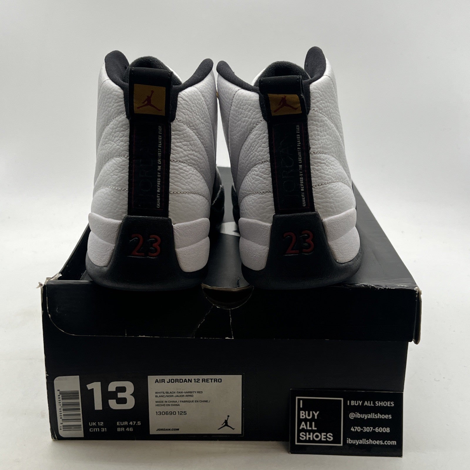 Size 13 - Air Jordan 12 Retro taxi release 2013 (130690-125)