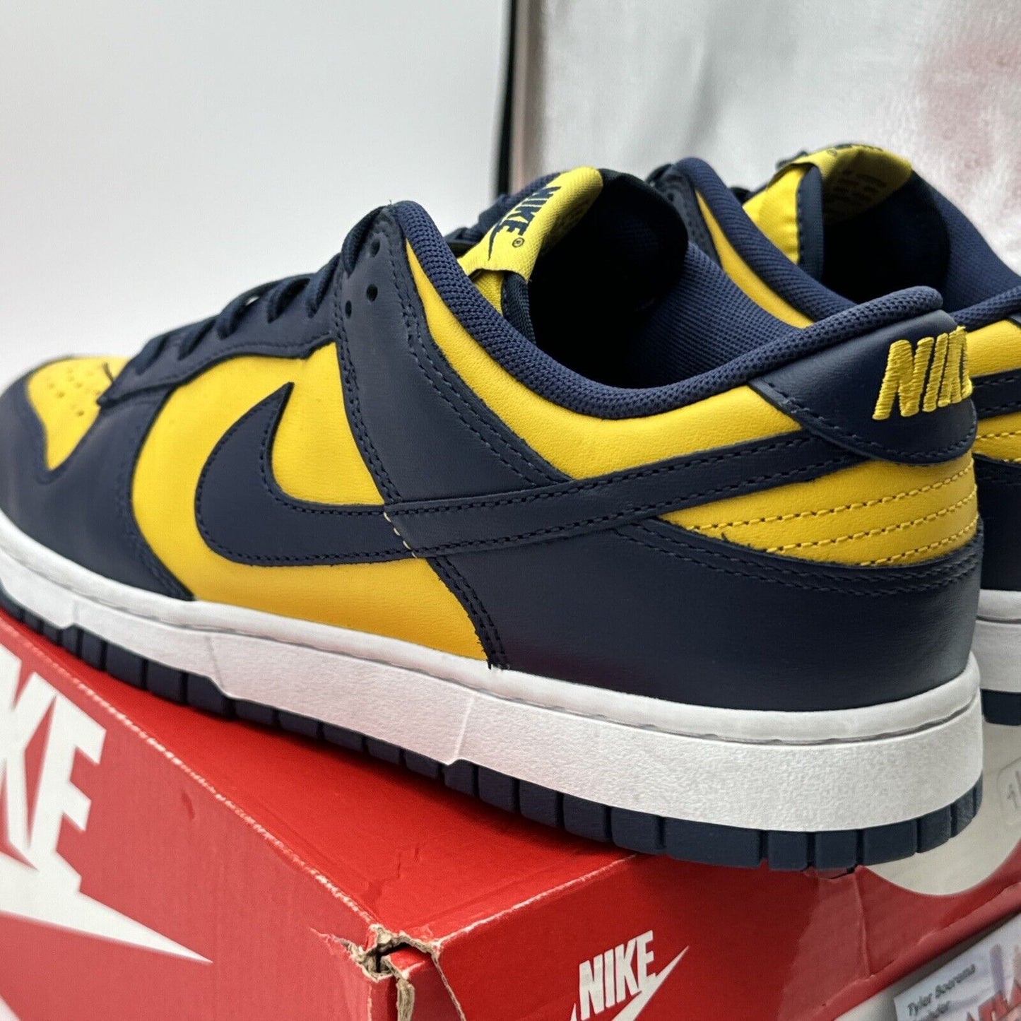 Size 9 - Nike Dunk Low Michigan 2021 Go Blue Yellow Leather OG All Nike Classic