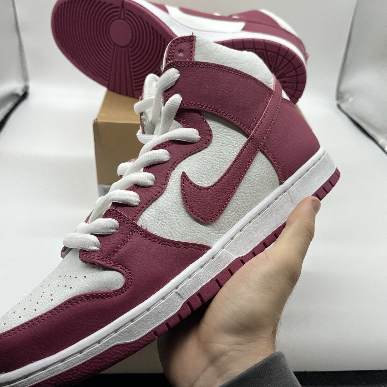 Size 12 - Nike SB Dunk High Orange Sweet Beet Purple White Premium Leather OG Al