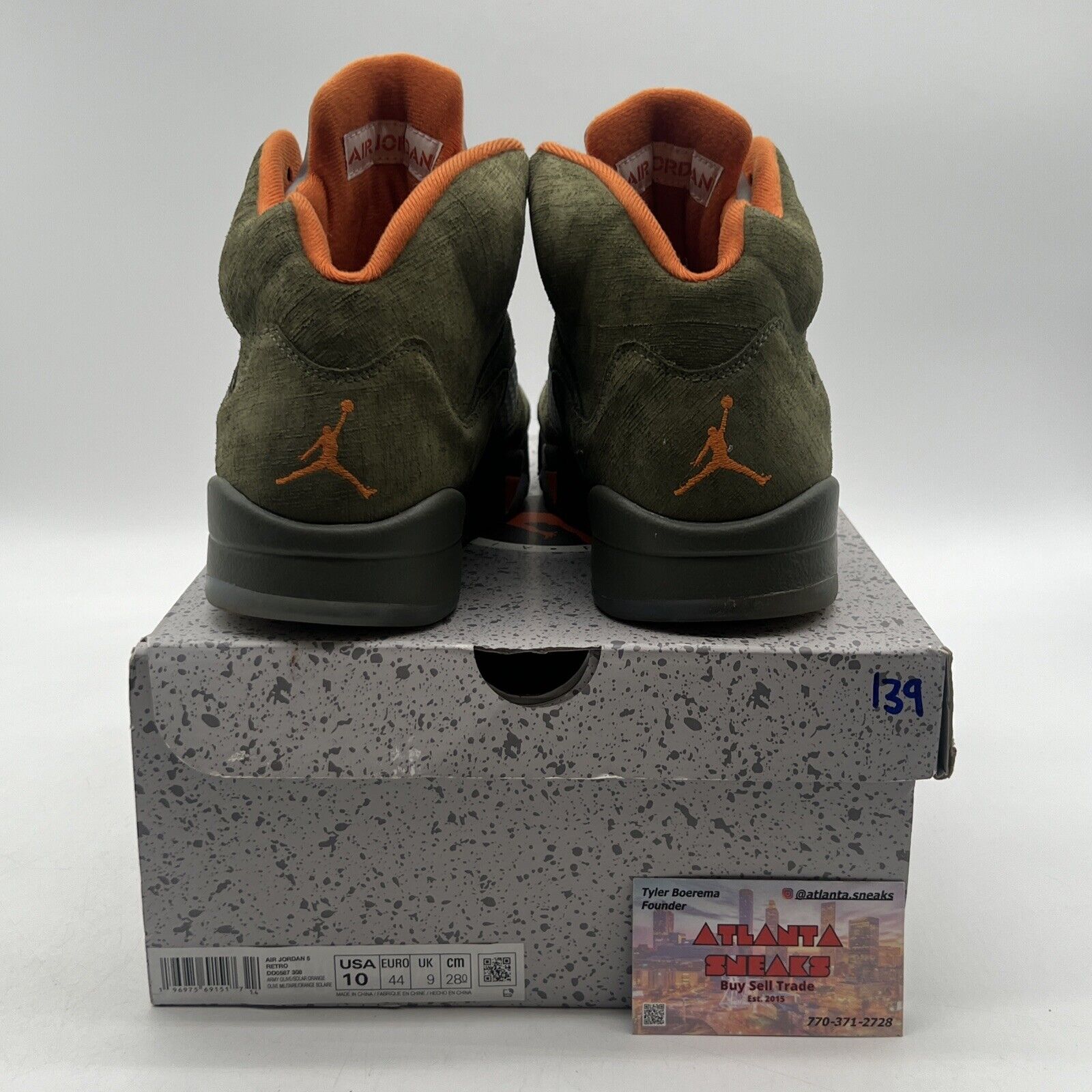 Size 10 - Air Jordan 5 Retro 2024 Olive Orange Grey (DD0587-308)