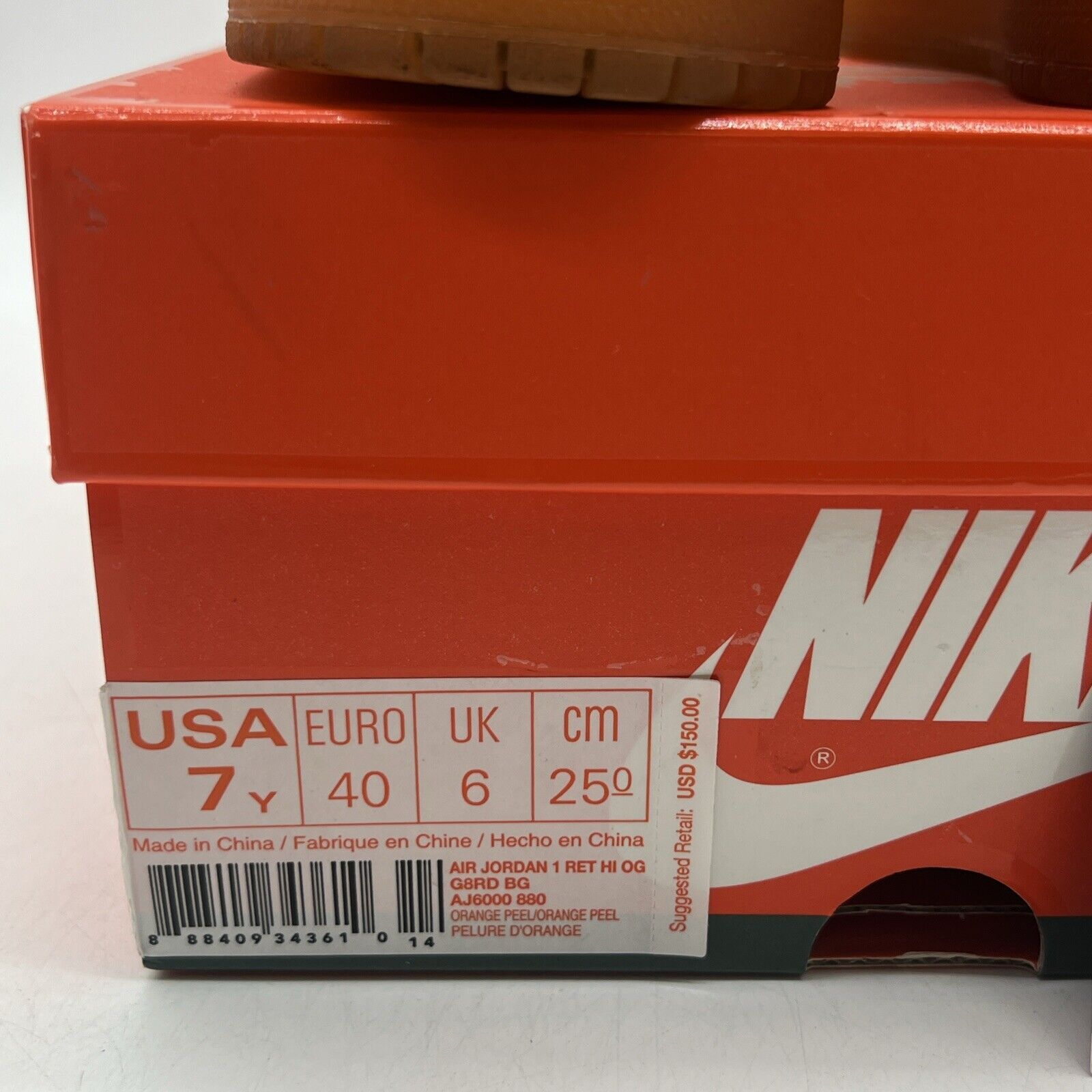 Size 7 (GS) - Jordan 1 Retro OG G8RD High Orange Peel (AJ6000-880)