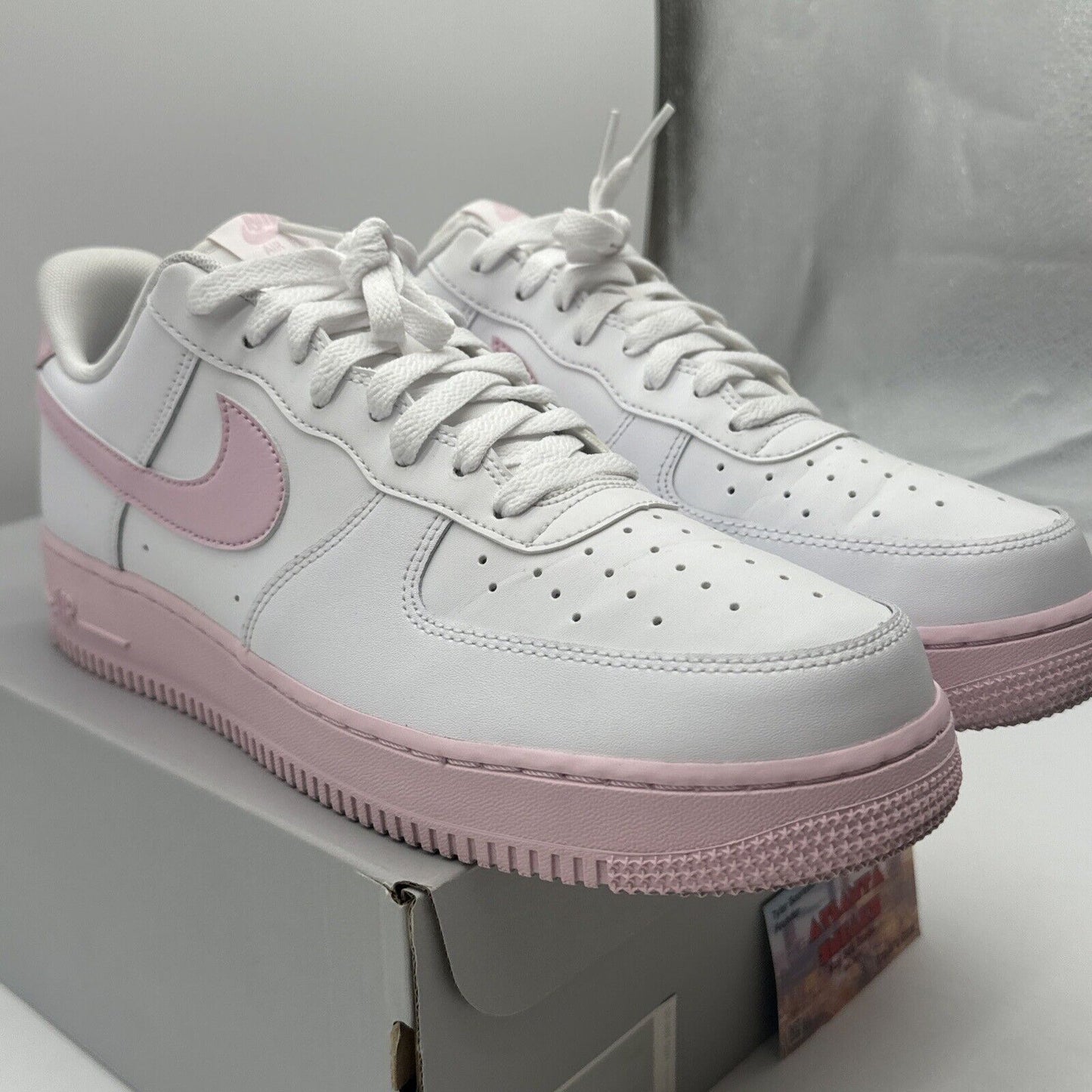 Size 11.5 - Nike Air Force 1 '07 Low White Pink Sole Leather Easter Rare Colorwa