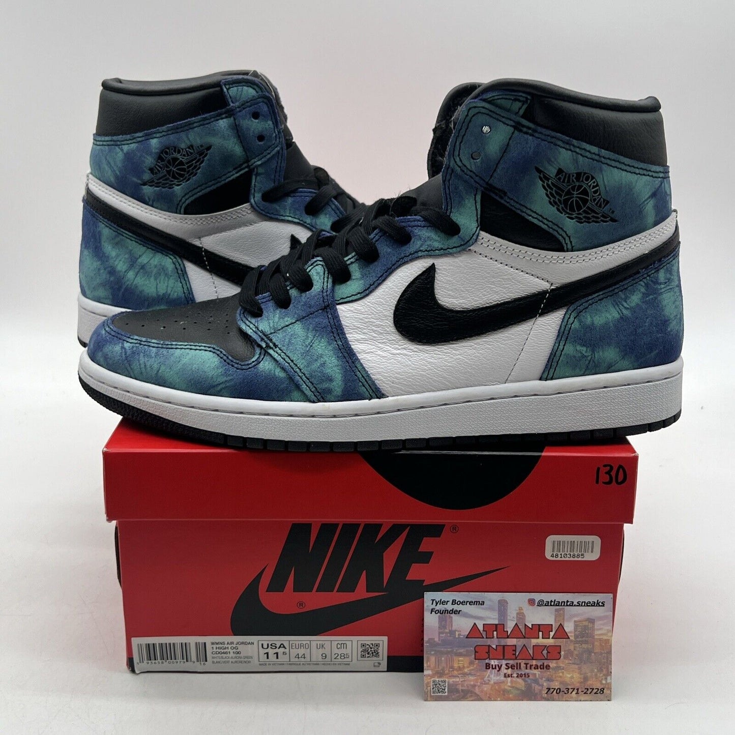 Size 11.5 - Air Jordan 1 Retro OG High Tie-Dye W Black White (CD0461-100)