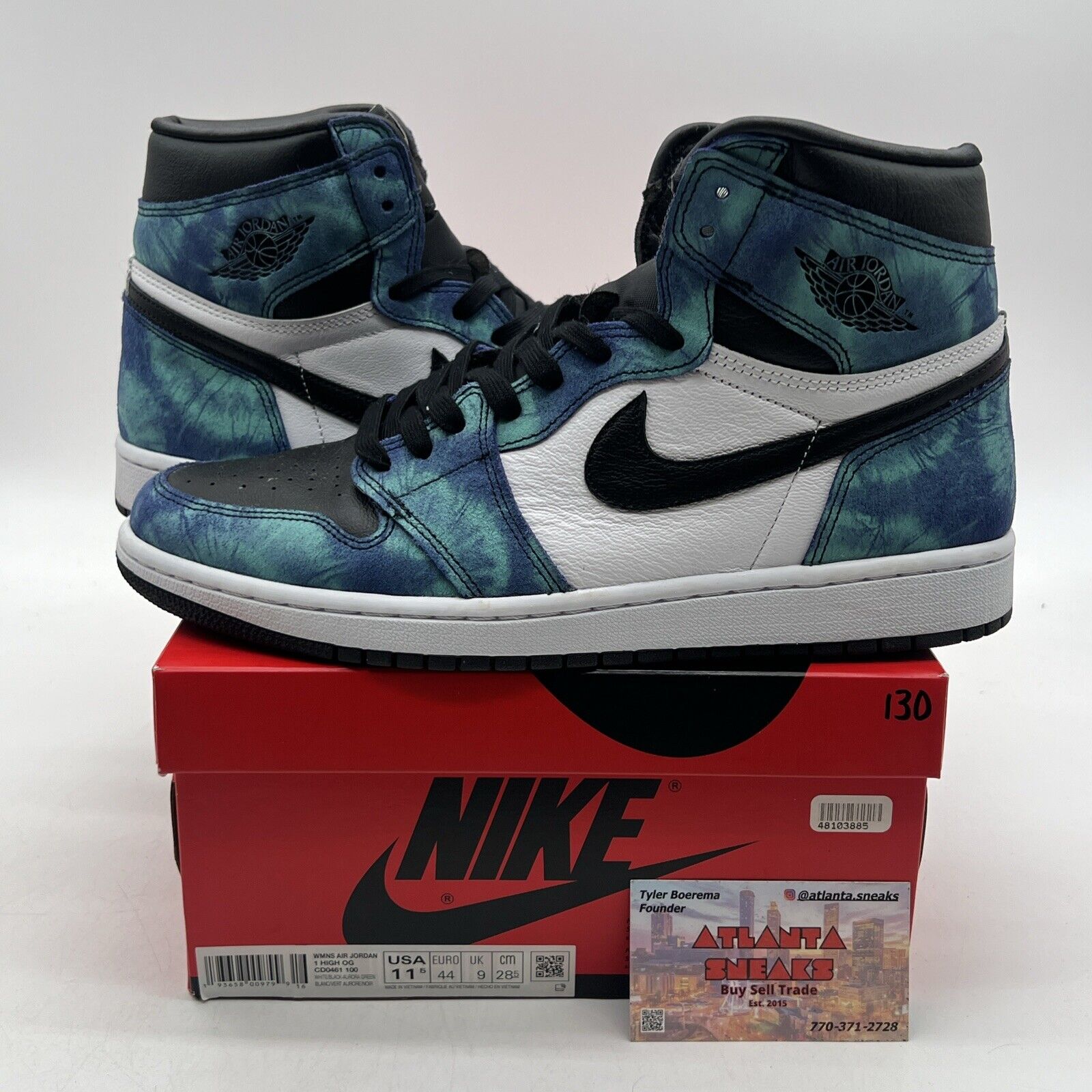 Size 11.5 - Air Jordan 1 Retro OG High Tie-Dye W Black White (CD0461-100)
