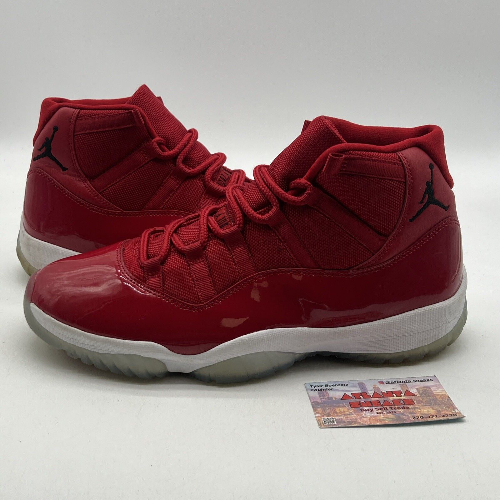 Size 12 - Jordan 11 Retro High Win Like '96 Black Red White Leather (378037-623)