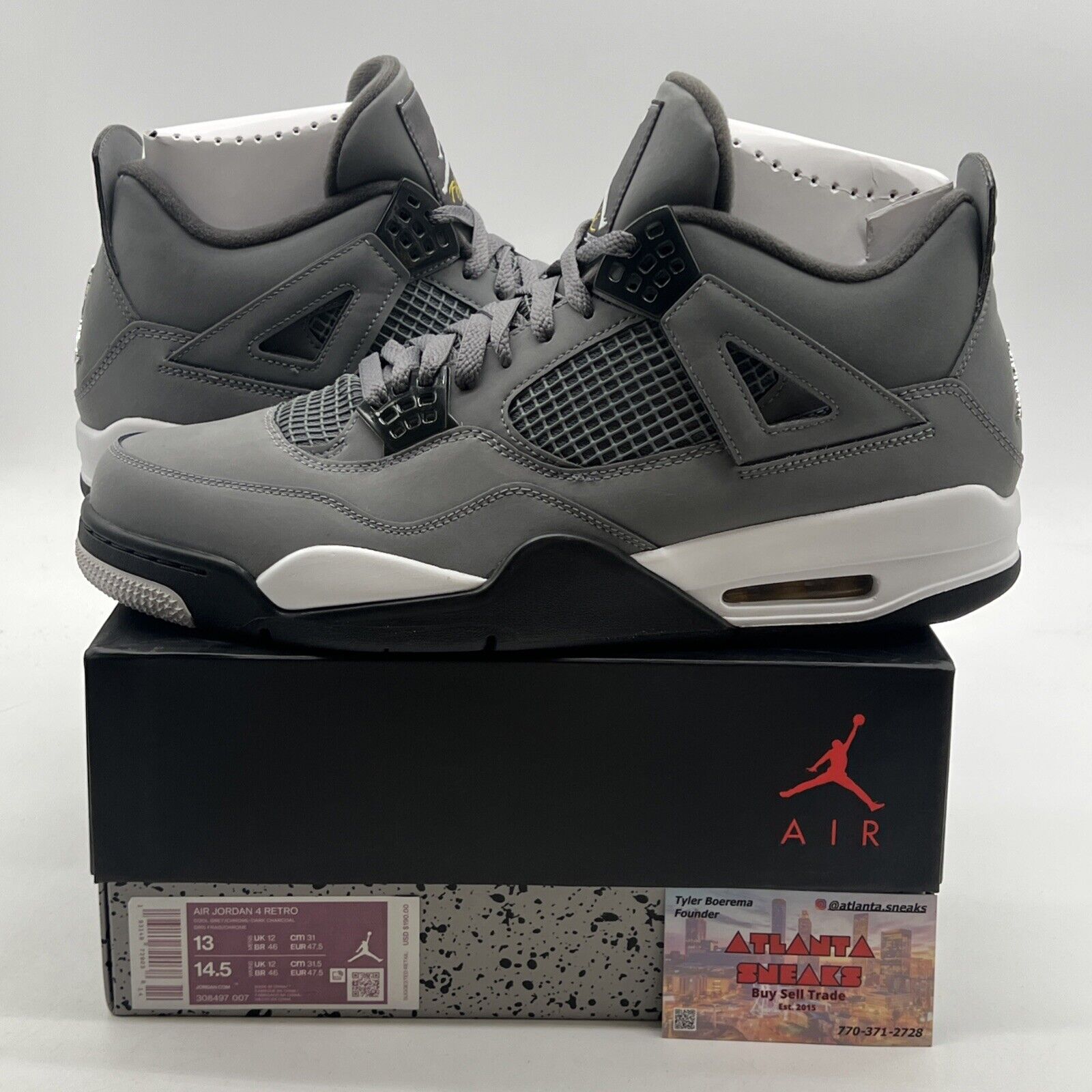 Size 13 - Air Jordan 4 Retro Low Cool Grey (308497-007)