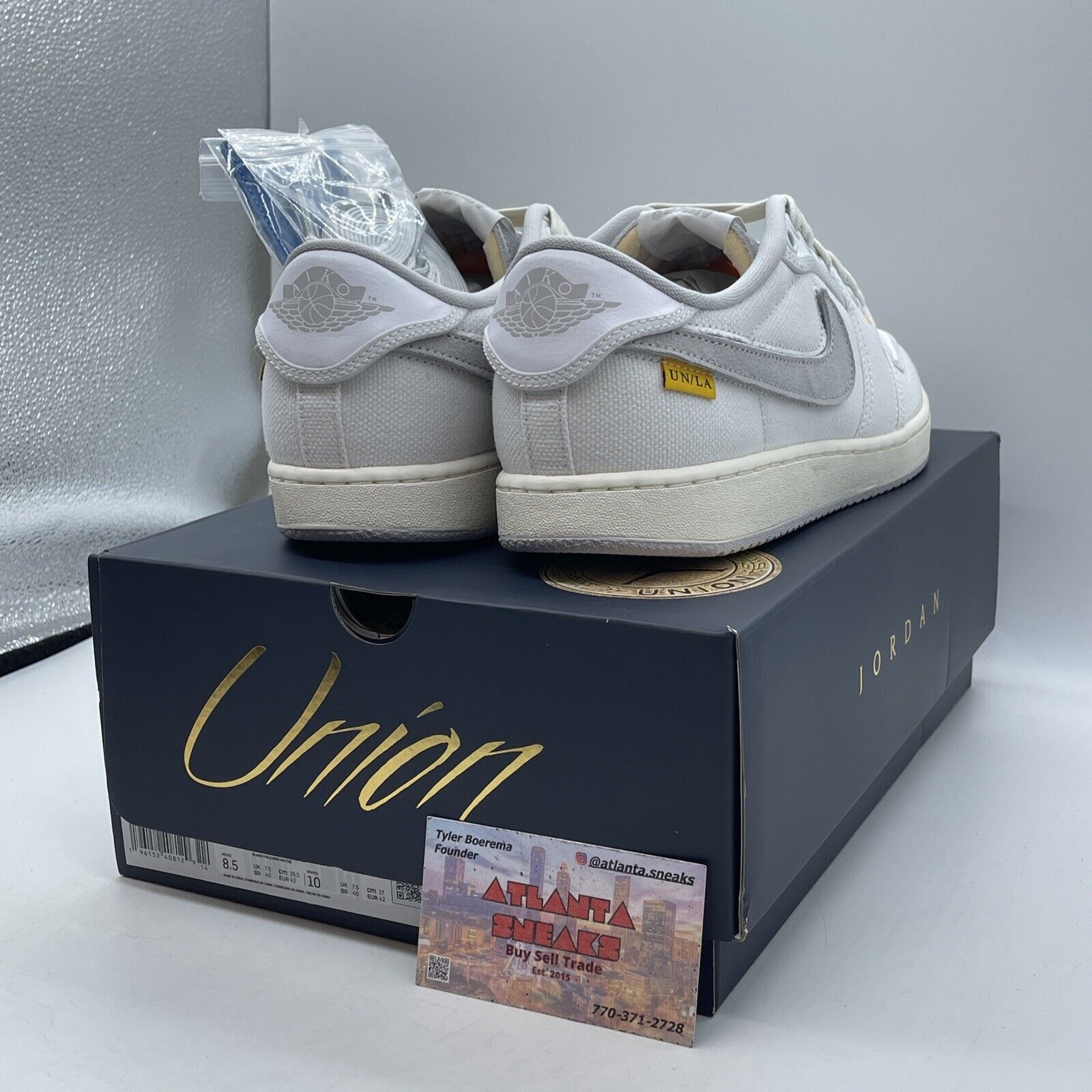 Size 8.5 - Jordan 1 KO x Union LA Low White Neutral Grey Suede (DO8912-101)