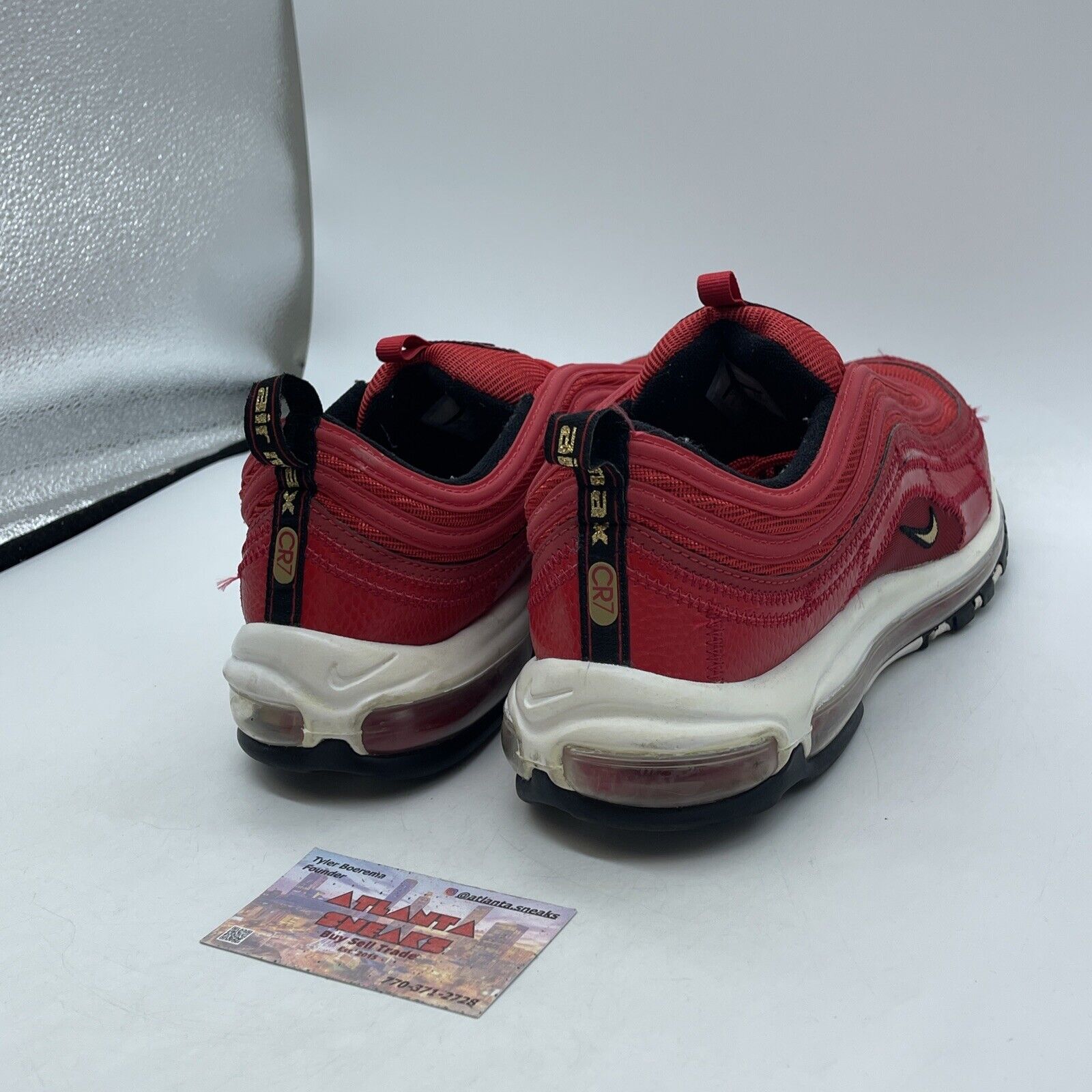 Size 12 - Nike CR7 x Air Max 97 Portugal Patchwork Red Leather Suede (AQ0655-600