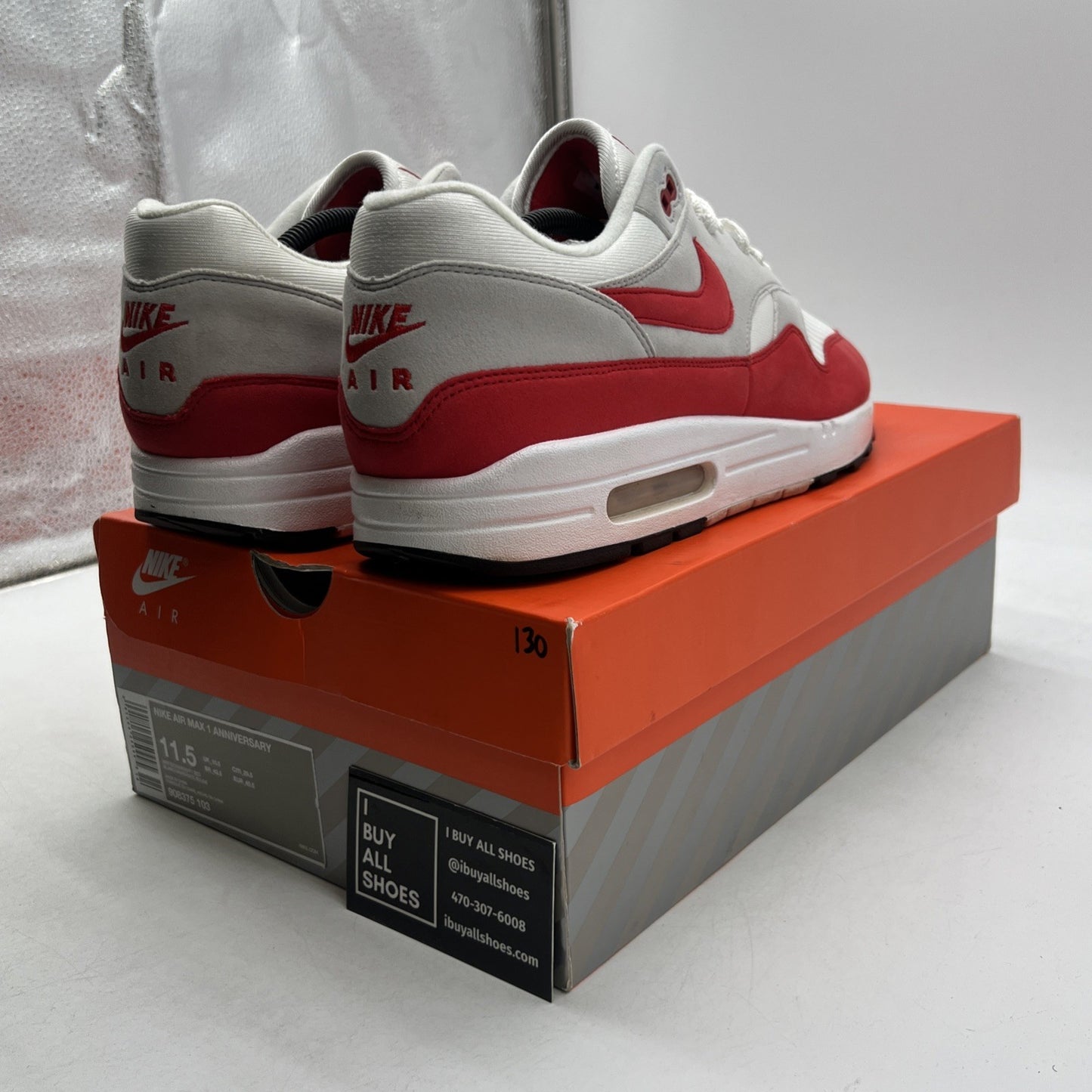 Size 11.5 - Nike Air Max 1 OG Anniversary 2017 Re-Release Red (908375-103)