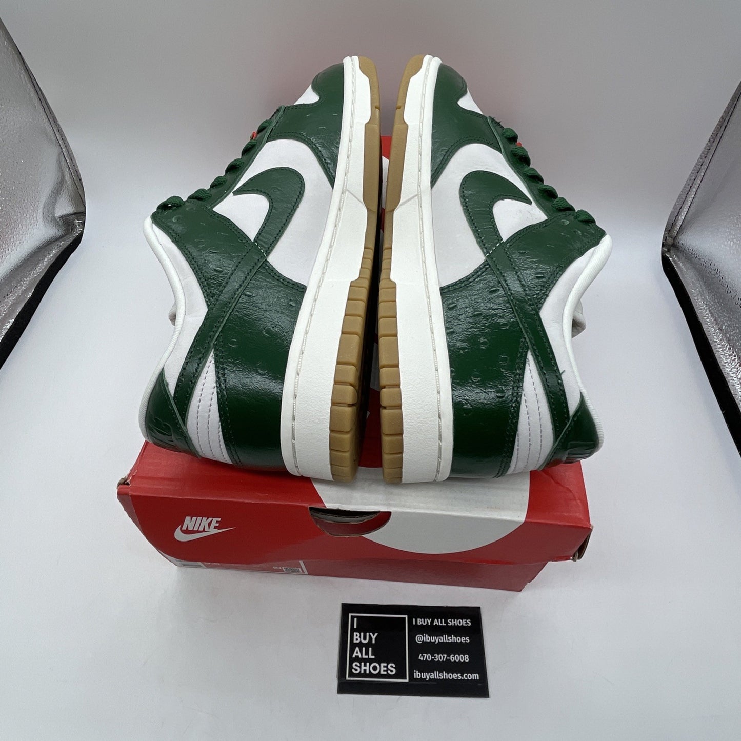 Size 11W - Nike Dunk Low Lx Gorge Green Ostrich Leather  (FJ2260-002)