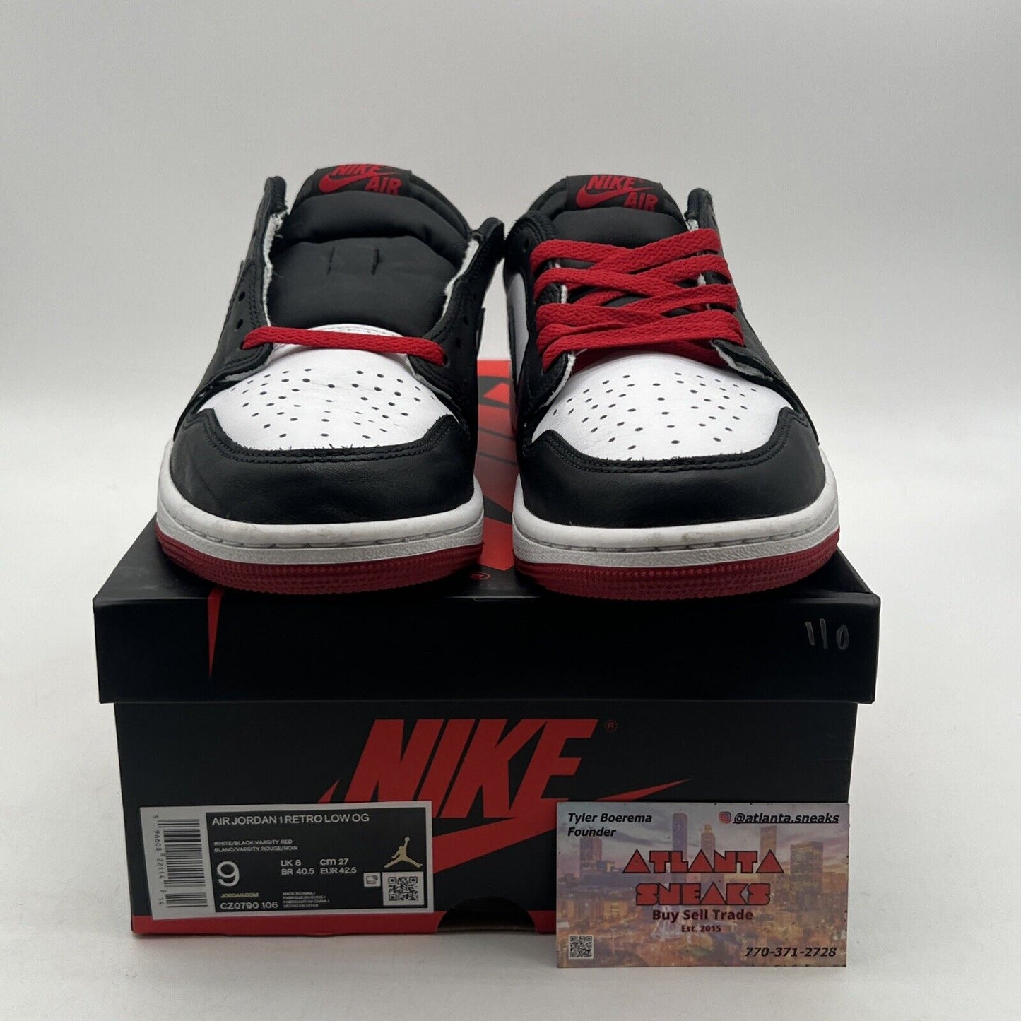 Size 9 - Air Jordan 1 Retro OG Low Black Toe (CZ0790-106)