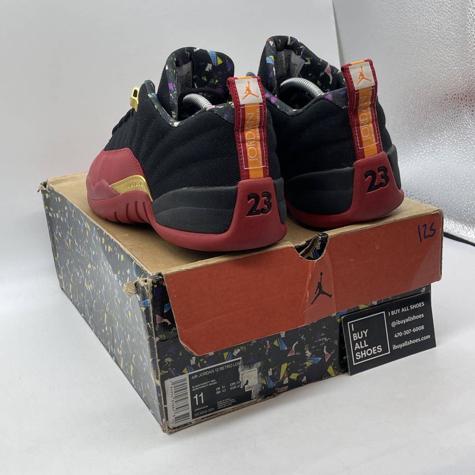 Size 11 -Nike Air Jordan 12 Retro Low SE Super Bowl Black Varsity Red DC1059-001