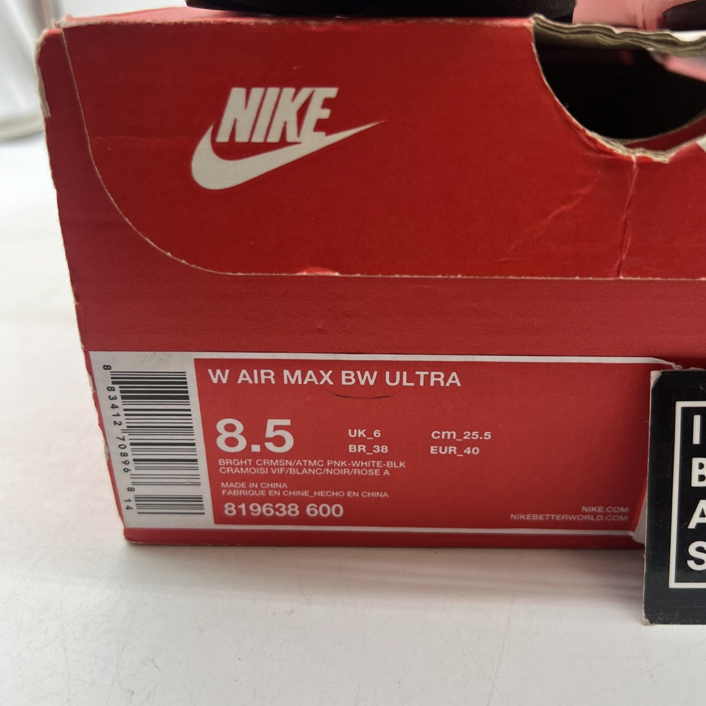 Size 8.5 - Nike Air Max Ultra BW Bright Crimson Atomic Pink W (819638-600)