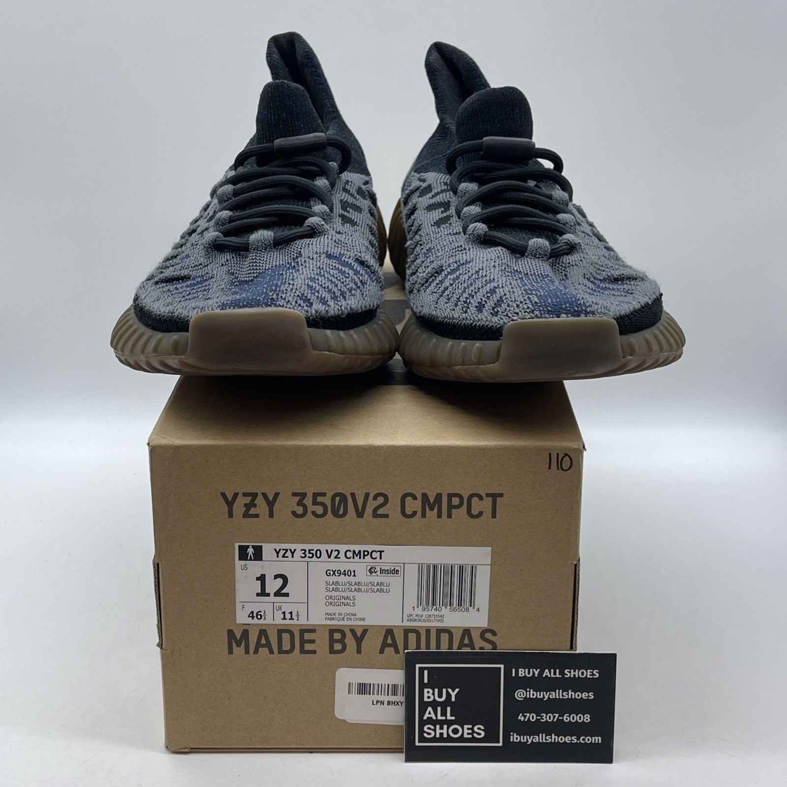 Size 12 - adidas Yeezy Boost 350 V2 CMPCT Slate Blue Grey Suede (GX9401)