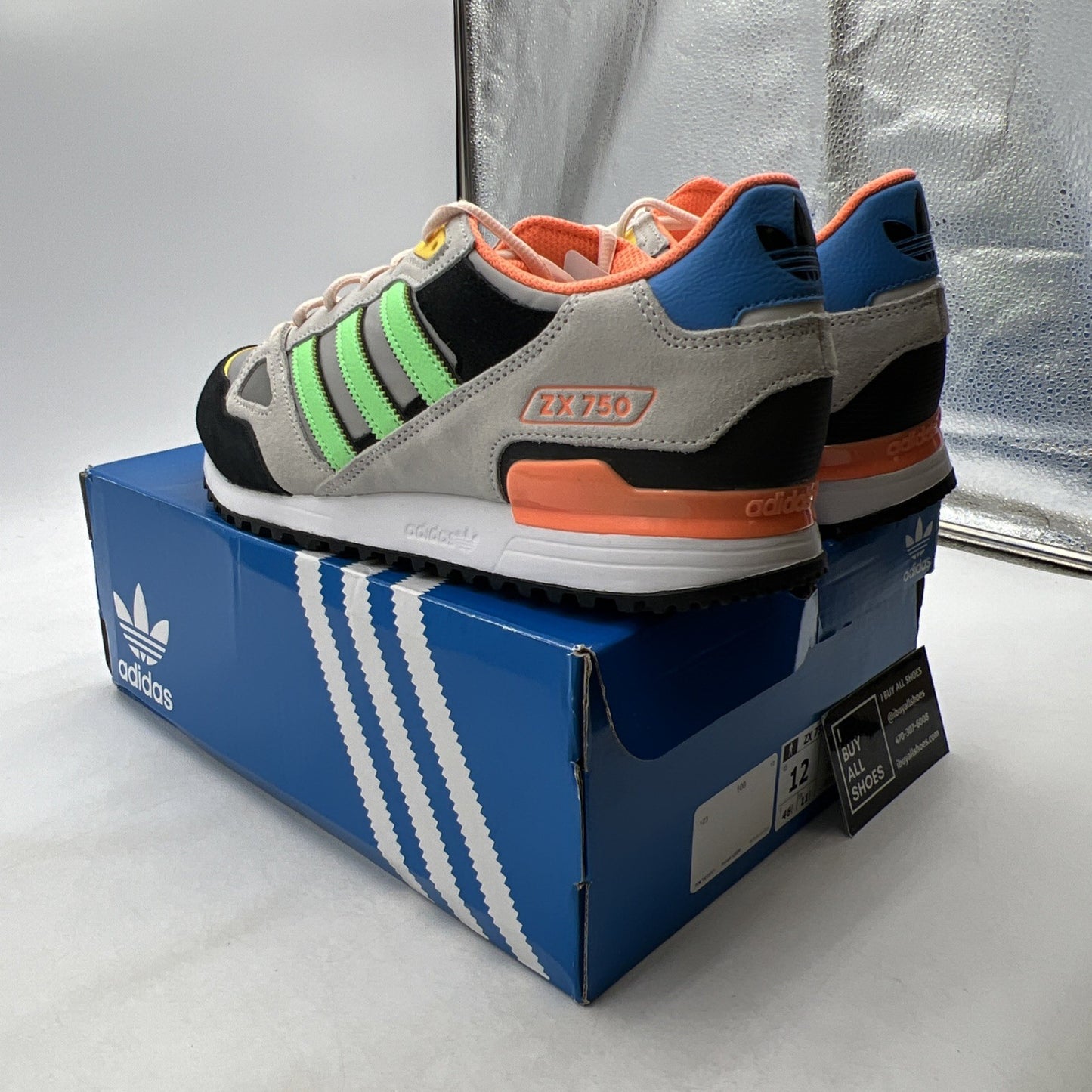 Size 12 - adidas ZX 750 White Beam Green Orange (HQ6680)