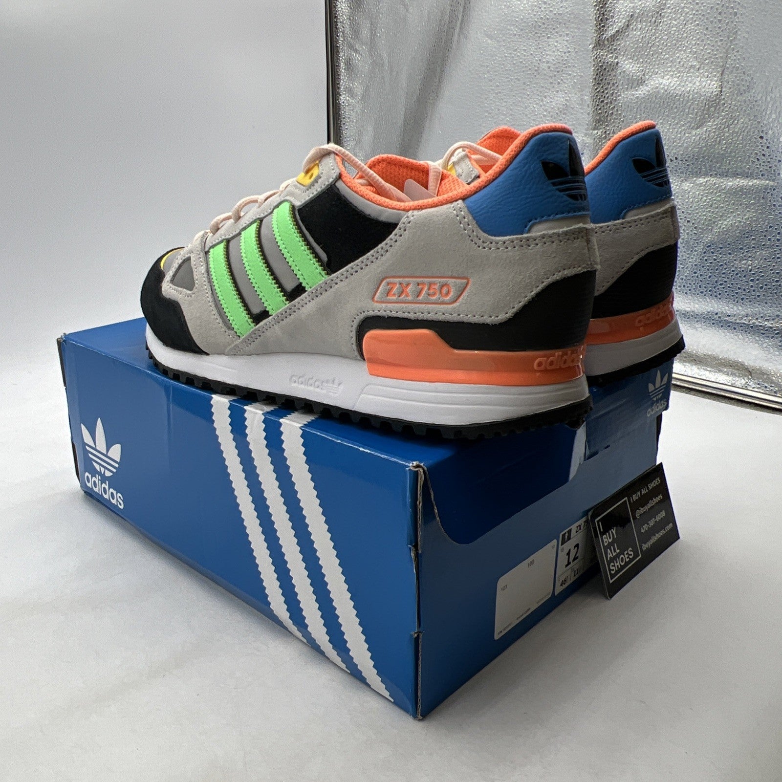 Size 12 - adidas ZX 750 White Beam Green Orange (HQ6680)