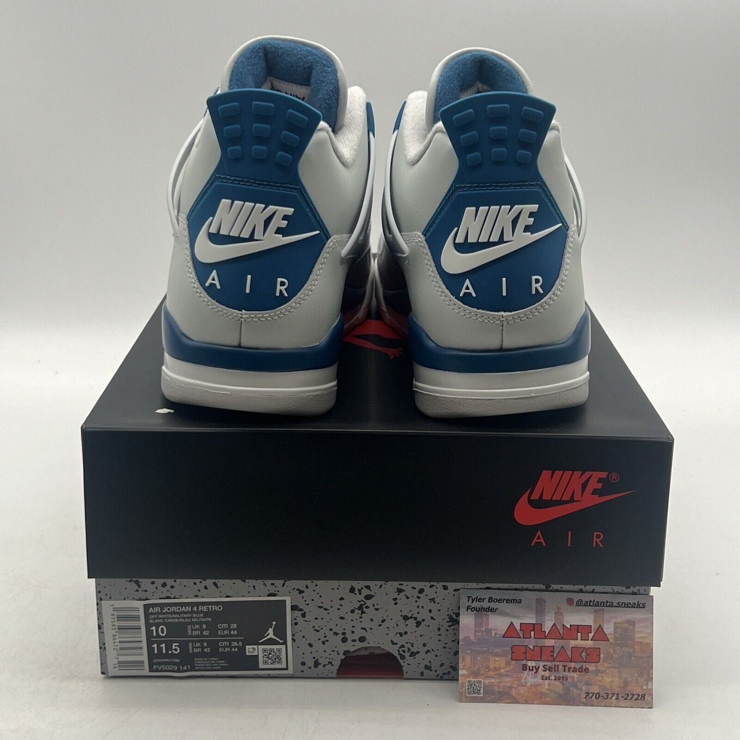 Size 10 - Air Jordan 4 Retro 2024 Military Blue White Leather Suede (FV5029-141)