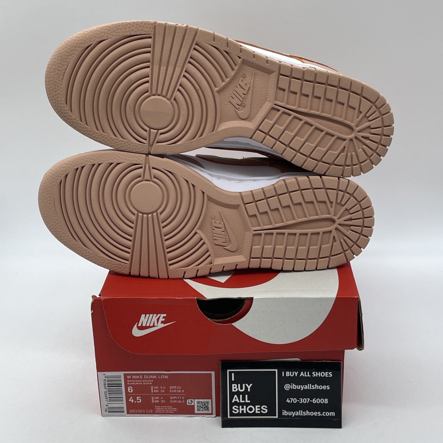 Size 6W - Nike Dunk Low Rose Whisper Pink White Leather (DD1503-118)