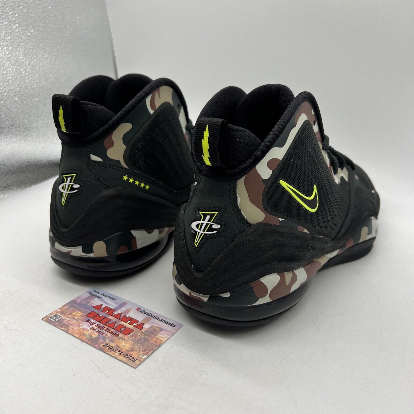 Size 11.5 - Nike Air Penny 5 Camo Camo Green Black Brown