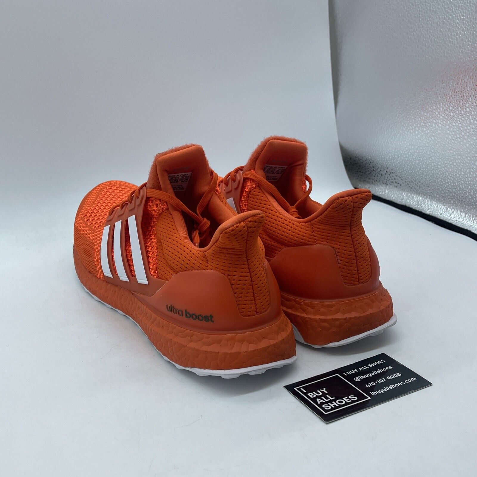 Size 12 - adidas UltraBoost 1.0 NCAA Pack - Miami White Orange Suede (FY5812)