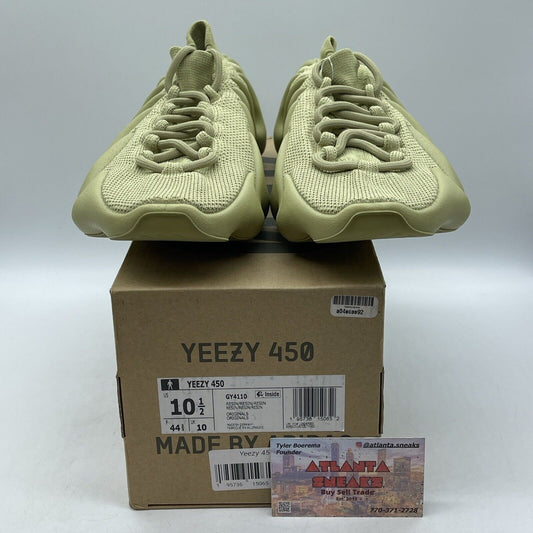 Size 10.5 - adidas Yeezy 450 Resin Green Suede Leather (GY4110)