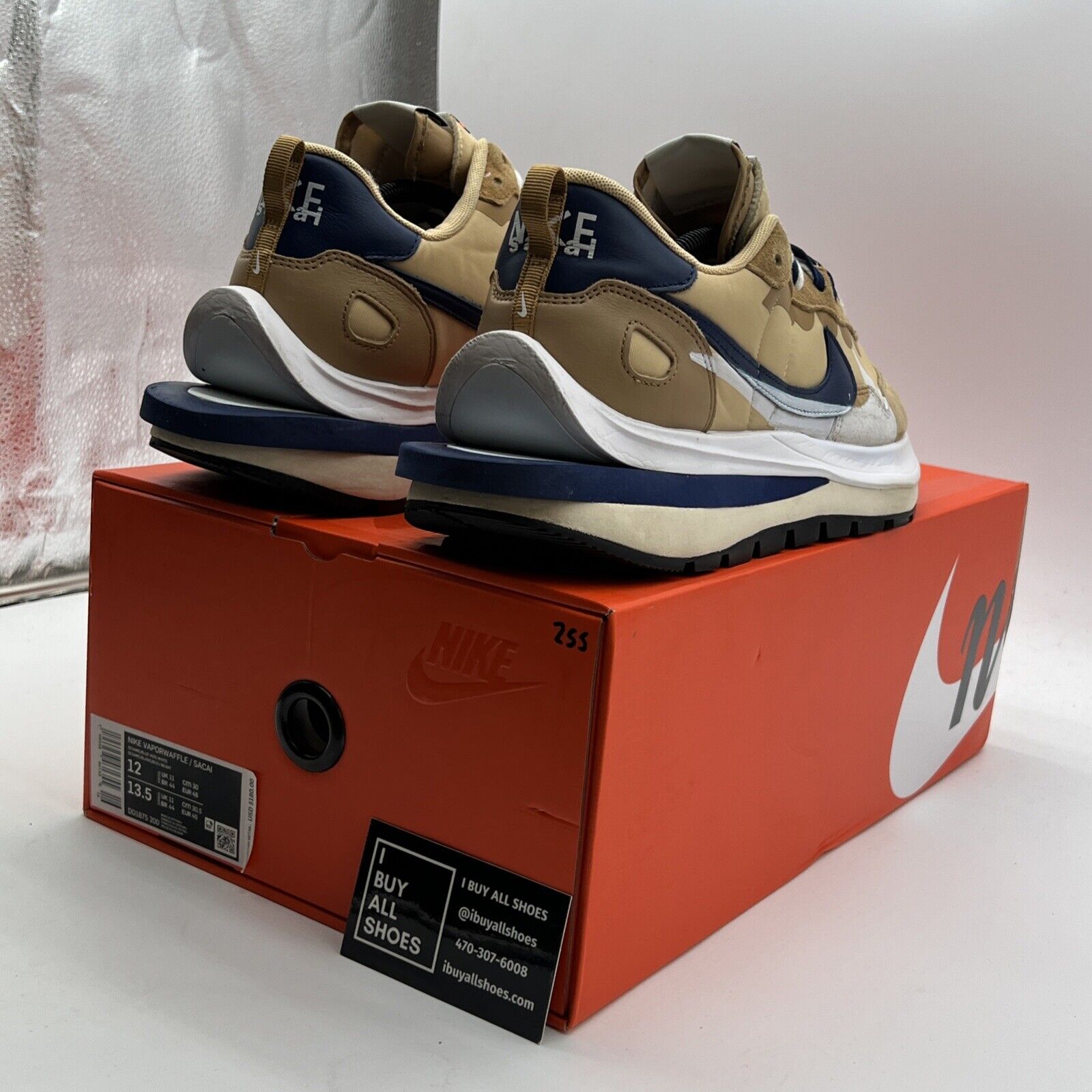 Size 12 - Nike VaporWaffle x Sacai Tan Navy (DD1875-200)