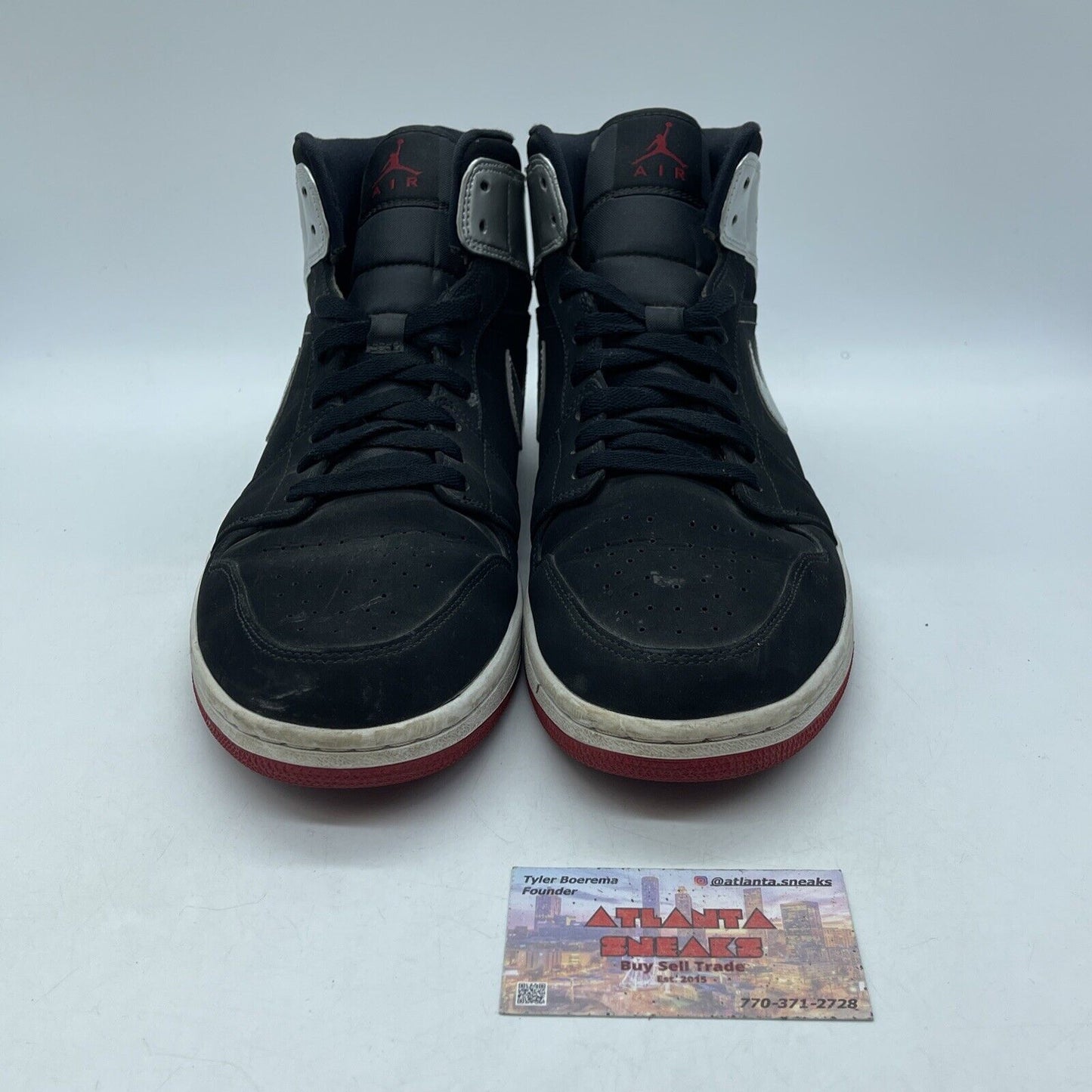 Size 11 - Air Jordan 1 Mid Johnny Kilroy Black Suede Silver Leather (554724-057)