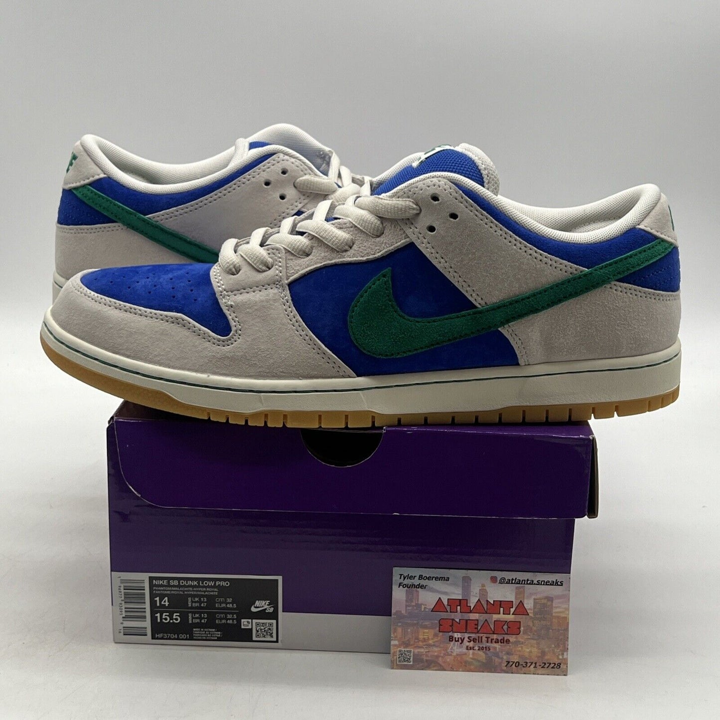 Size 14 - Nike Dunk SB Low Hyper Royal Malachite Blue Purple (HF3804-001)