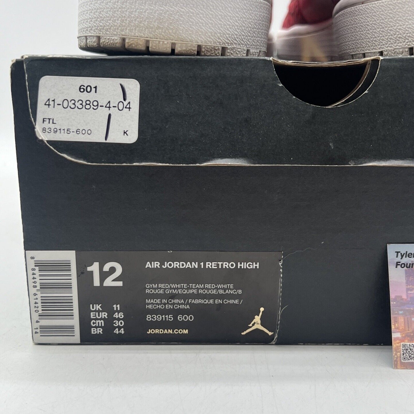 Size 12 - Air Jordan 1 Retro High Red Elephant Leathe Black (839115-600)