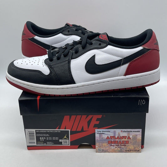 Size 11.5 - Air Jordan 1 Retro OG Low Black Toe White Leather (CZ0790-106)