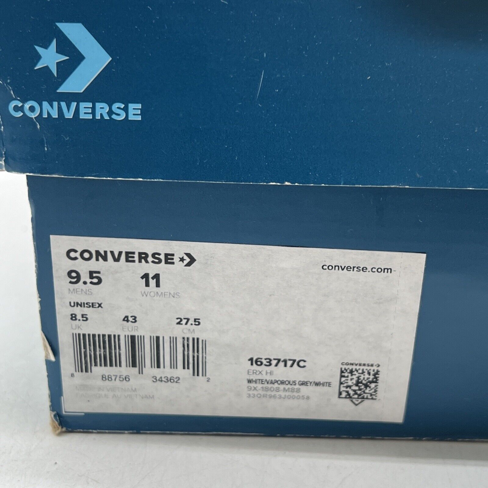 Size 9.5 - Converse Just Don x ERX 260 High White Vaporous Grey (163717C)