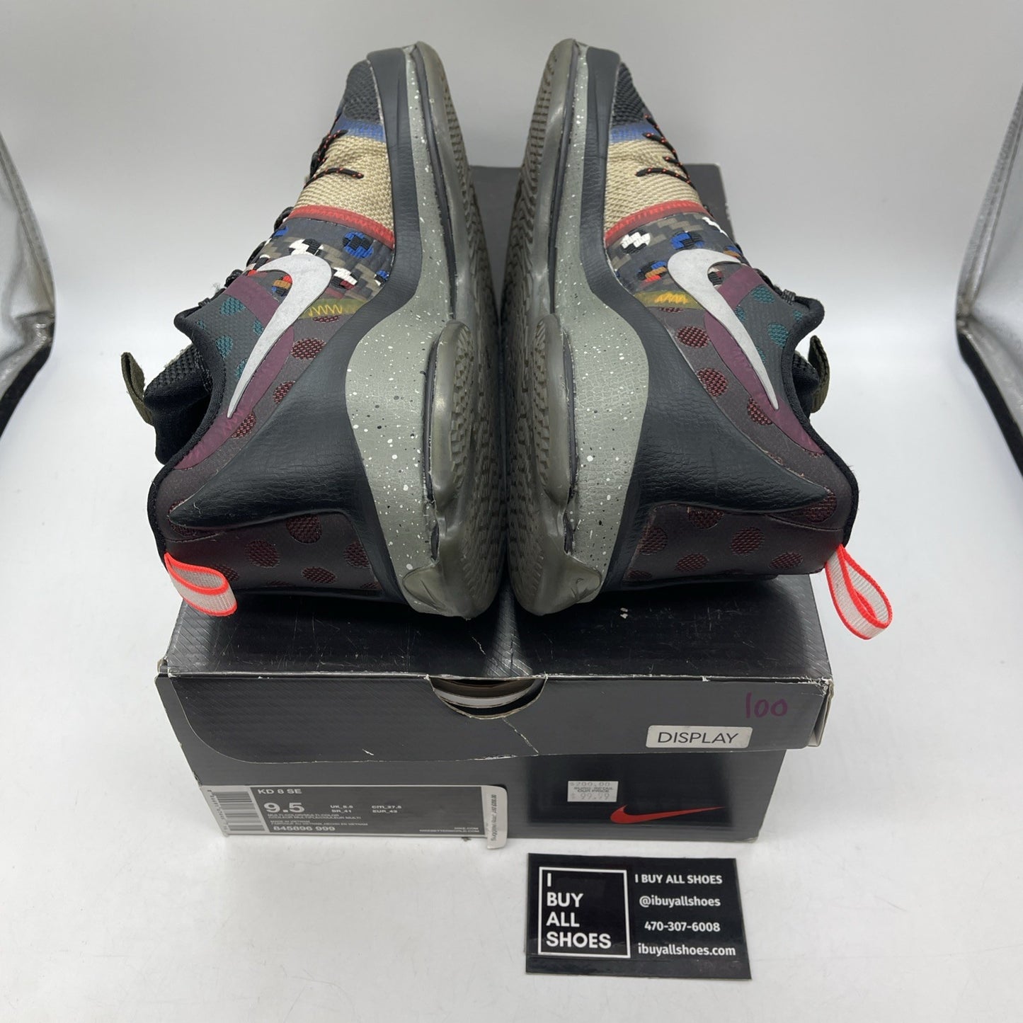 Size 9.5 - Nike KD 8 SE What The Black Blue Brown Suede Leather (845896-999)