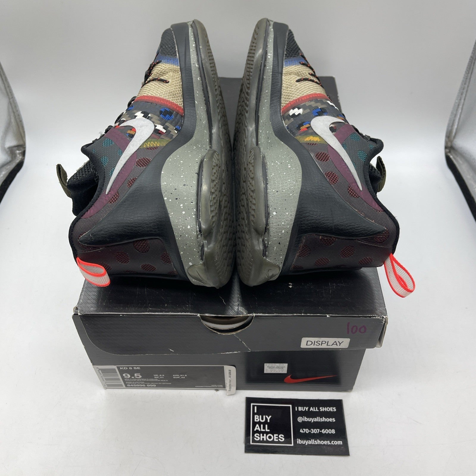Size 9.5 - Nike KD 8 SE What The Black Blue Brown Suede Leather (845896-999)