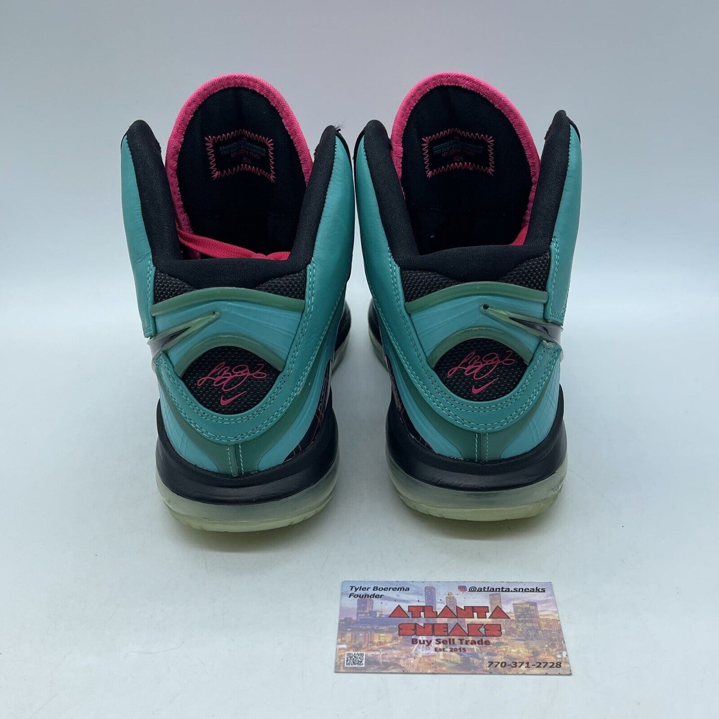 Size 10 - Nike LeBron 8 2010 South Beach Blue Leather Black Suede (417098-401)