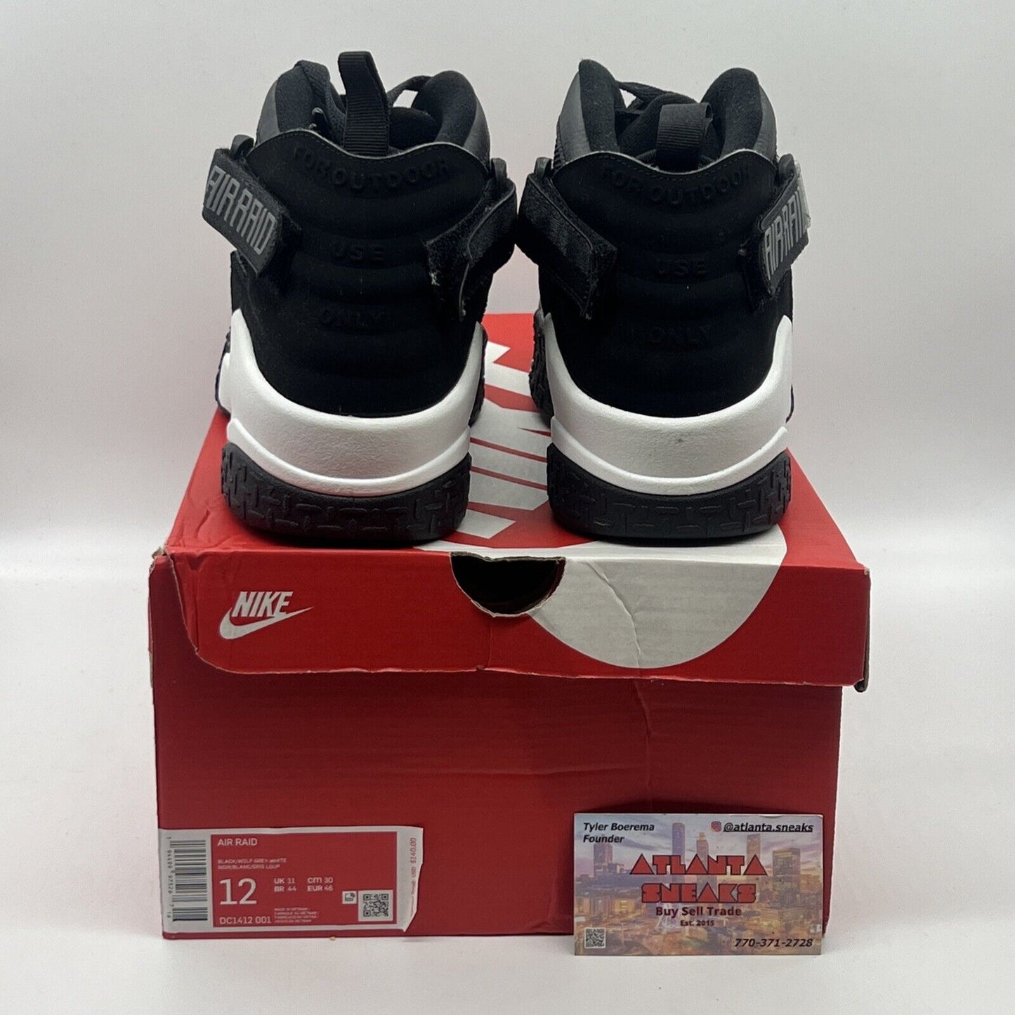 Size 12 - Nike Air Raid OG Black Grey Brand New Og All Black White Grey DS