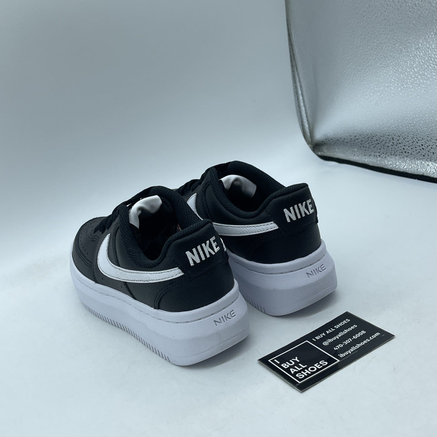 Size 6.5W - Nike Court Vision Alta Black White Leather (DM0113-002)