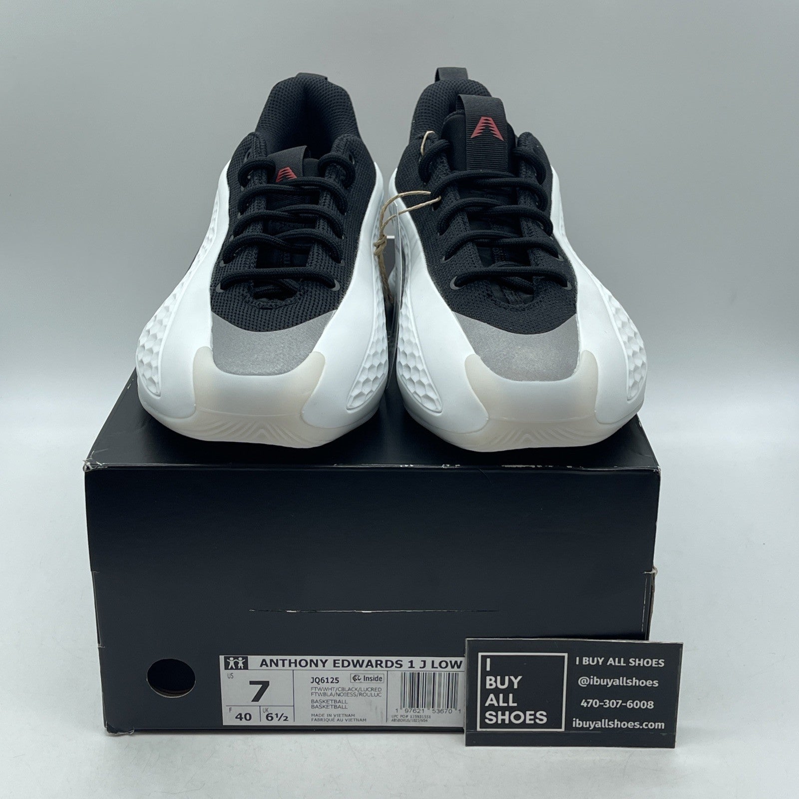 Size 7 - Adidas AE 1 Anthony Edwards LOW White Black Stormtrooper (JQ6140)