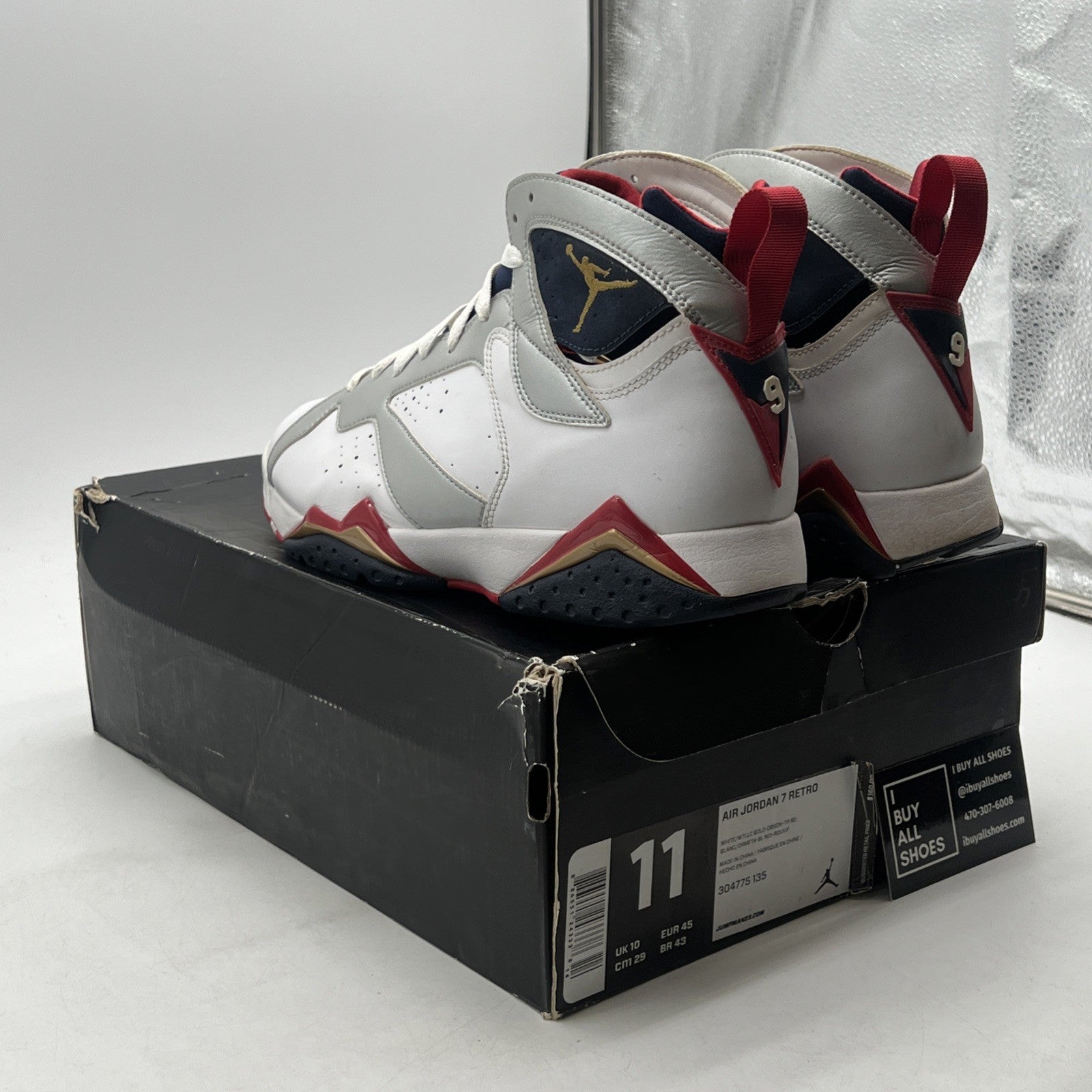 Size 11 - Air Jordan 7 Retro 2012 Olympic (304775-135)