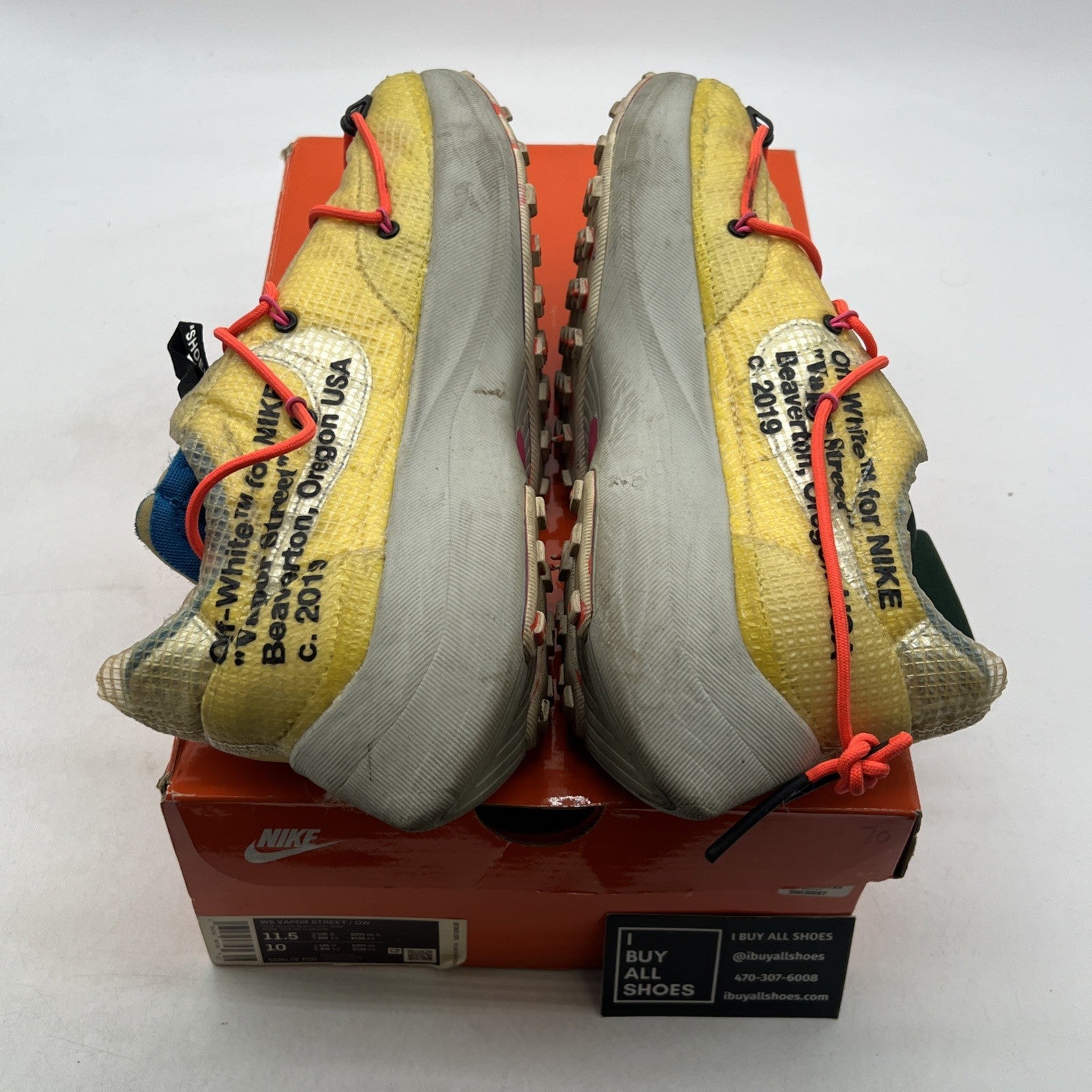 Size 11.5 - Nike Vapor Street x Off-White Low Tour Yellow W (CD8178-700)