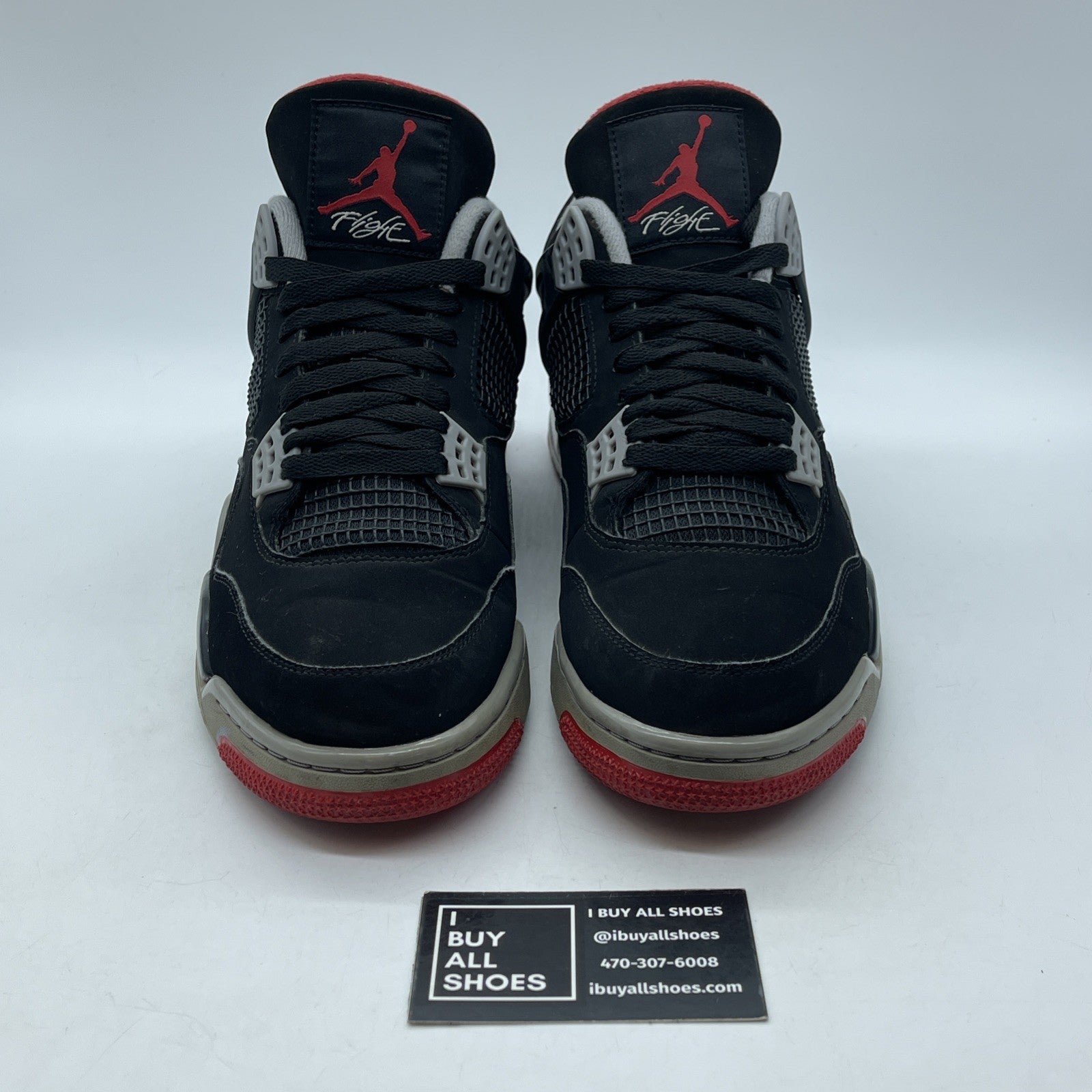 Size 11 - Jordan 4 Retro OG Mid Bred 2019 Black Grey Suede (308497-060)
