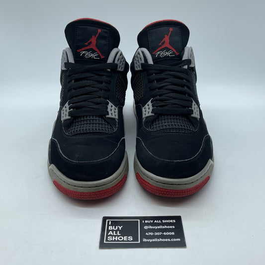 Size 11 - Jordan 4 Retro OG Mid Bred 2019 Black Grey Suede (308497-060)
