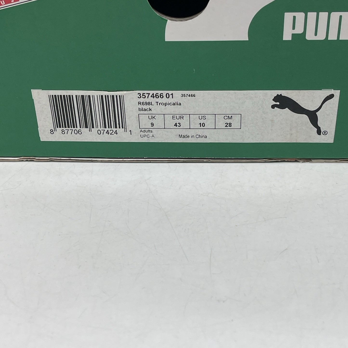 Size 10 - PUMA R698L Tropicalia Black (357466-01)