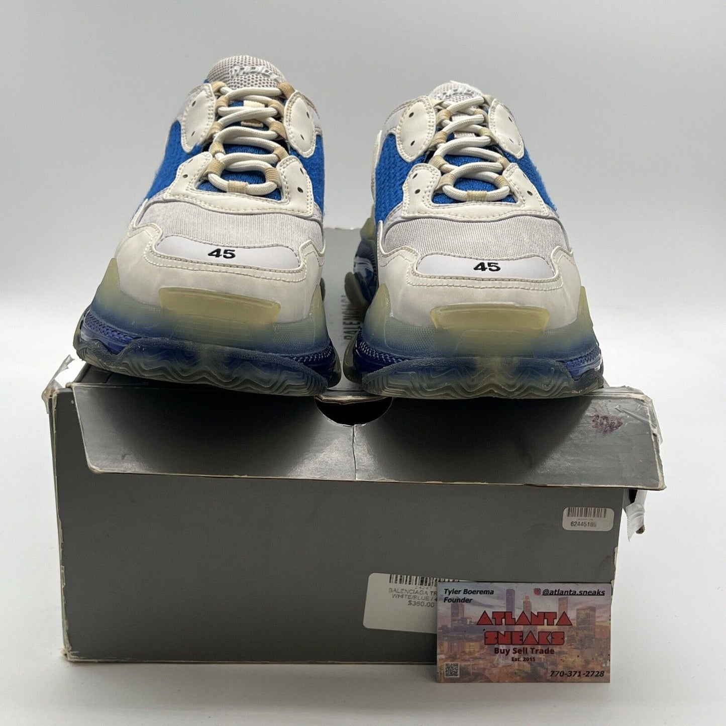 Size 12 - Balenciaga Triple S Blue And White