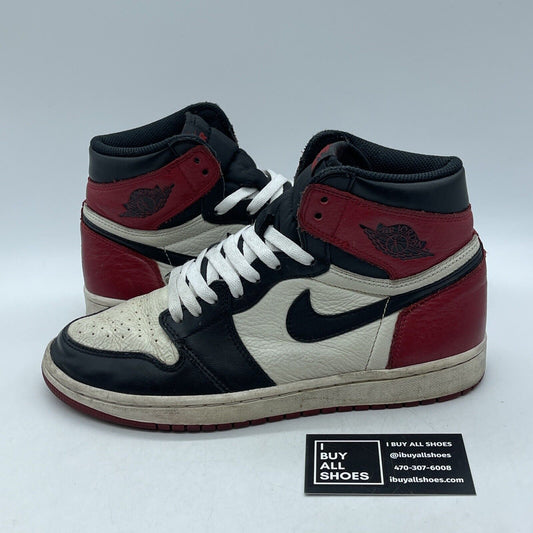 Size 8 - Jordan 1 Retro OG High Bred Toe Black Red White Leather (555088-610)